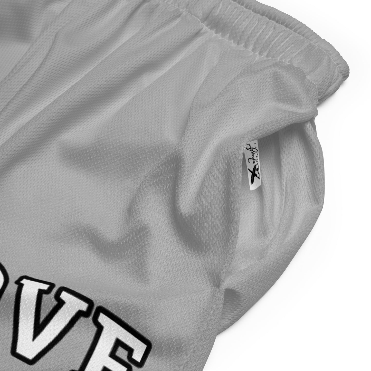 LOVE BY XCLUSIF POETIX SILVER Unisex mesh shorts