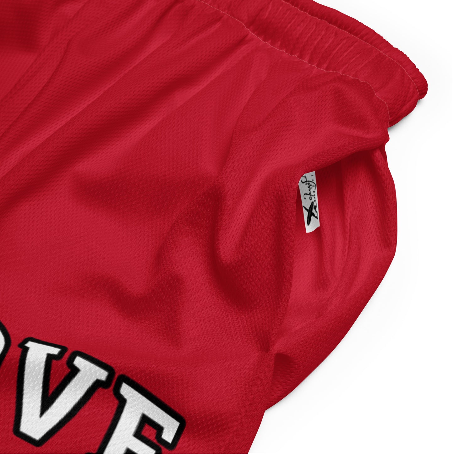 LOVE BY XCLUSIF POETIX RED Unisex mesh shorts