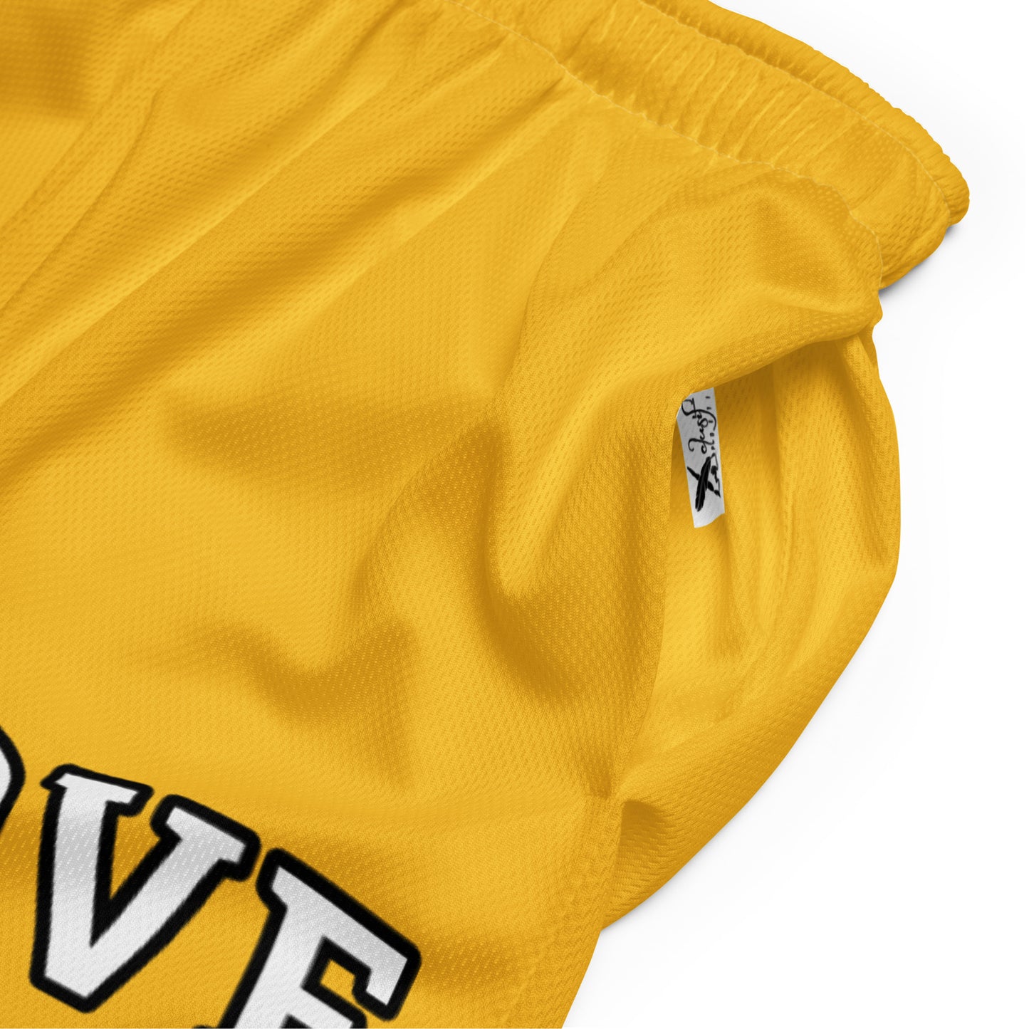 LOVE BY XCLUSIF POETIX YELLOW Unisex mesh shorts