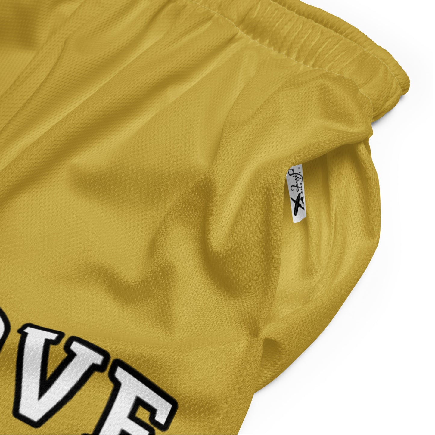 LOVE BY XCLUSIF POETIX GOLD Unisex mesh shorts