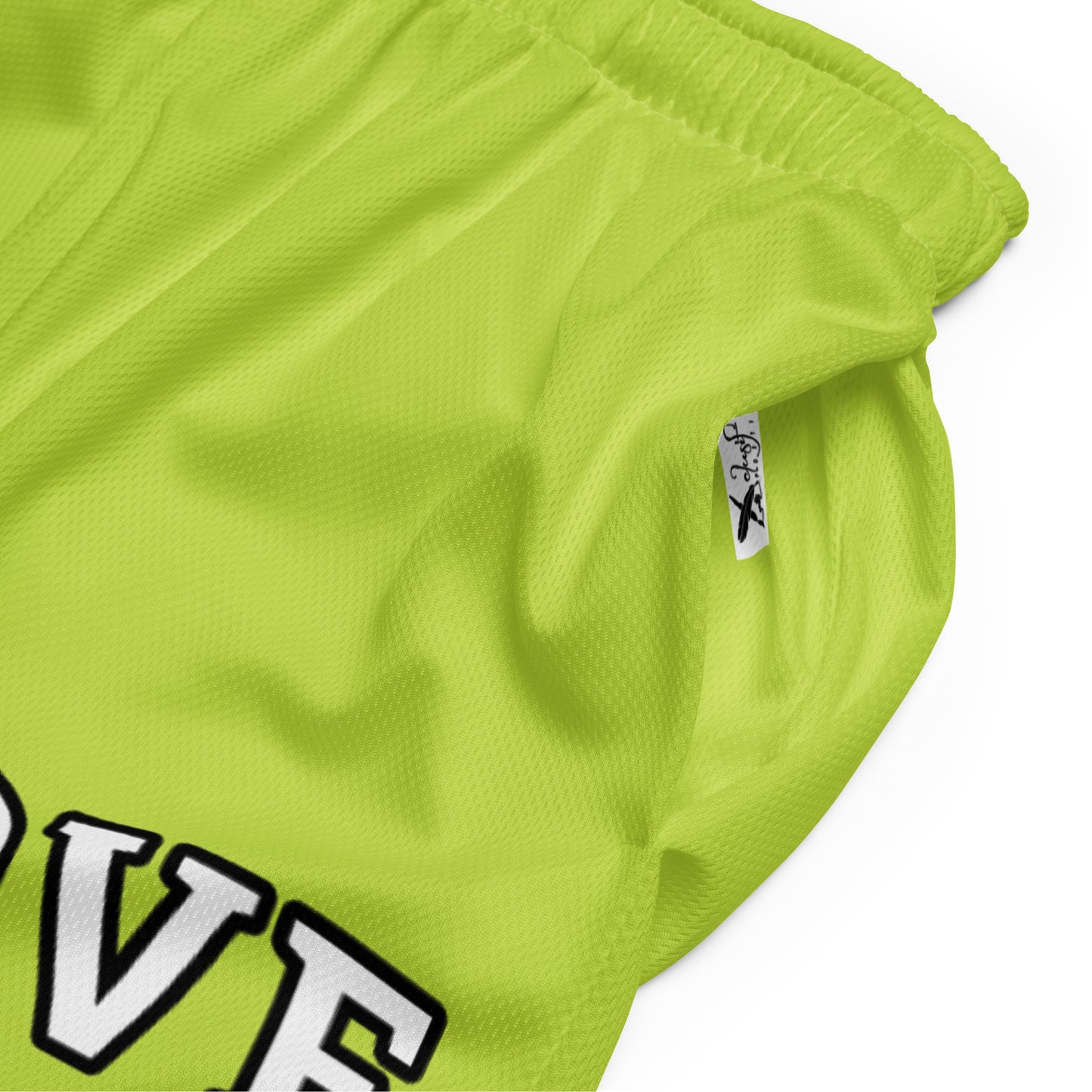 LOVE BY XCLUSIF POETIX LIGHT GREEN Unisex mesh shorts