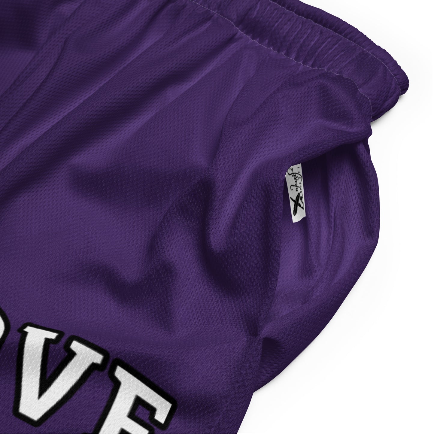 LOVE BY XCLUSIF POETIX PURPLE Unisex mesh shorts