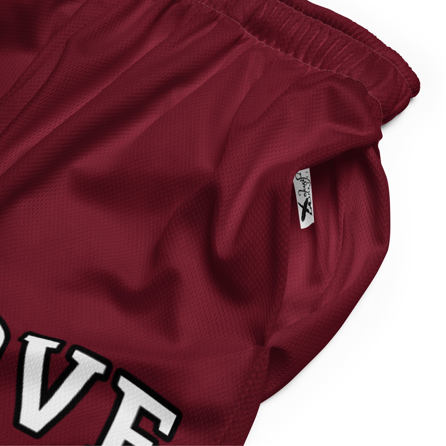 LOVE BY XCLUSIF POETIX BURGUNDY Unisex mesh shorts