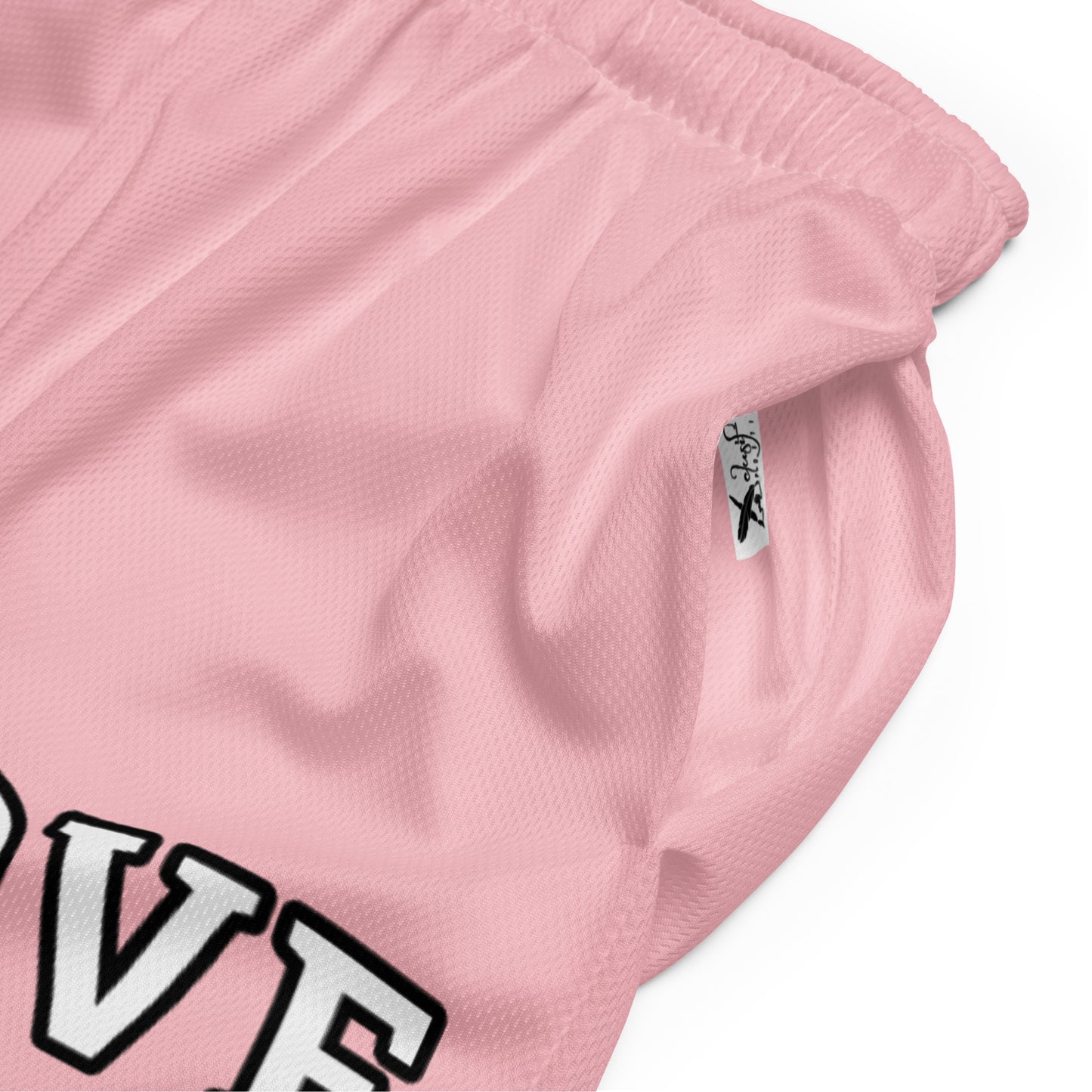 LOVE BY XCLUSIF POETIX PINK Unisex mesh shorts