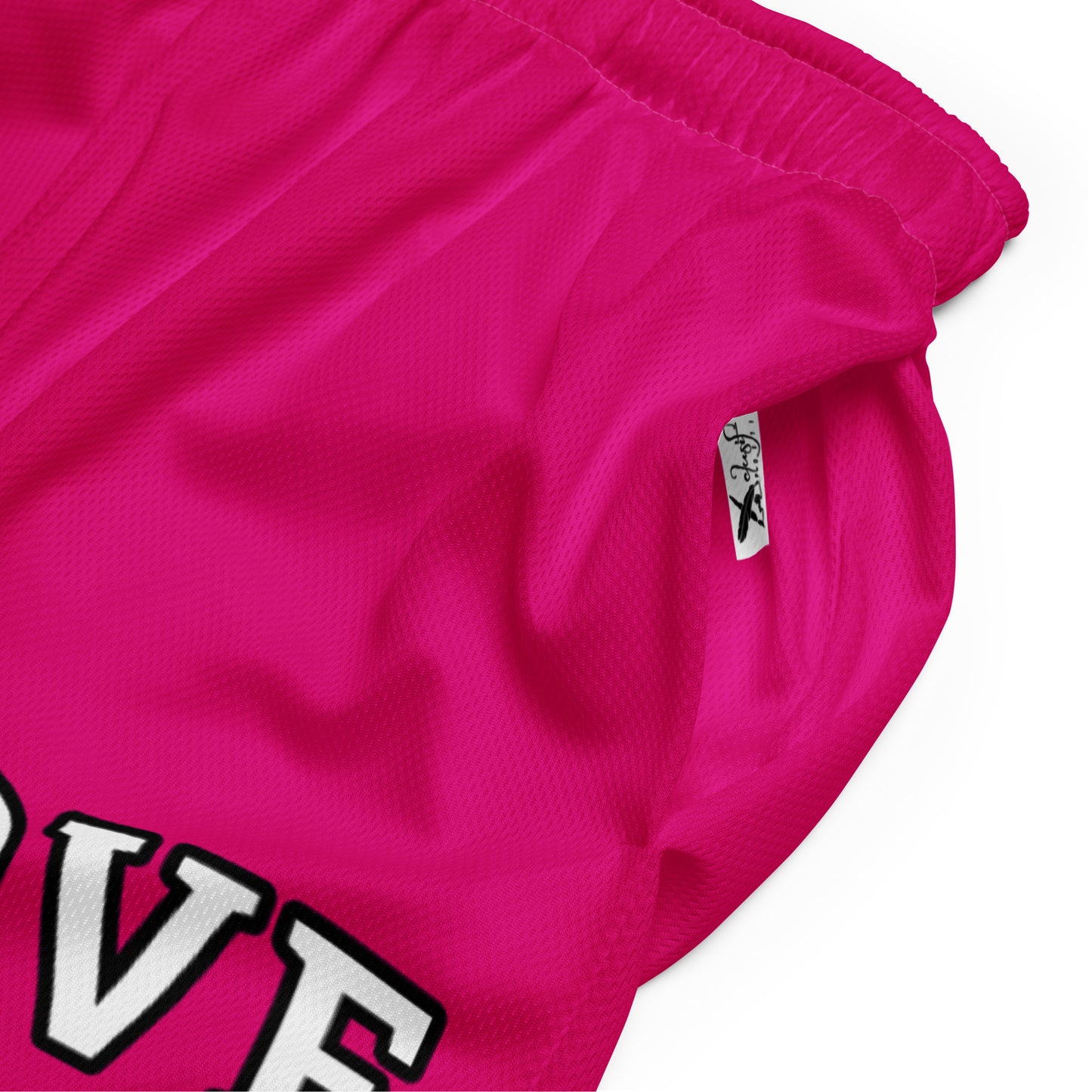 LOVE BY XCLUSIF POETIX HOT PINK Unisex mesh shorts