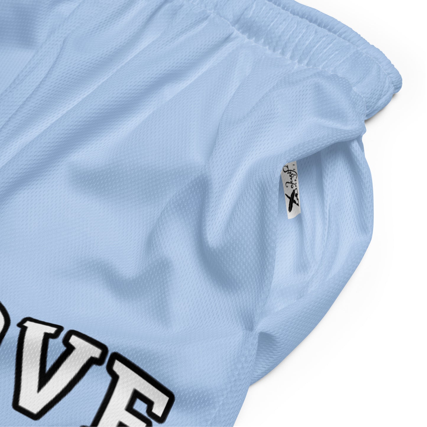 LOVE BY XCLUSIF POETIX LIGHT BLUE Unisex mesh shorts