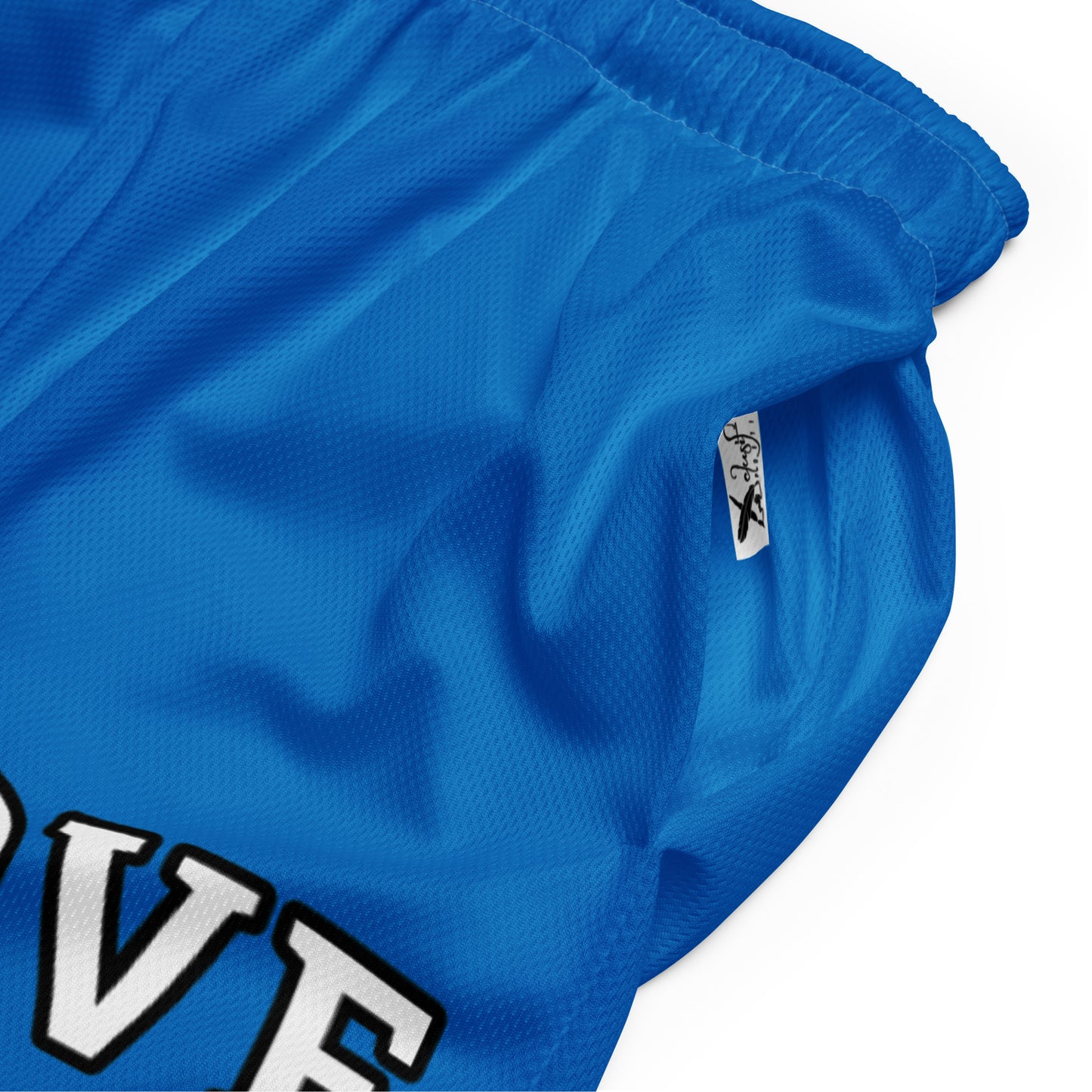 LOVE BY XCLUSIF POETIX BLUE Unisex mesh shorts