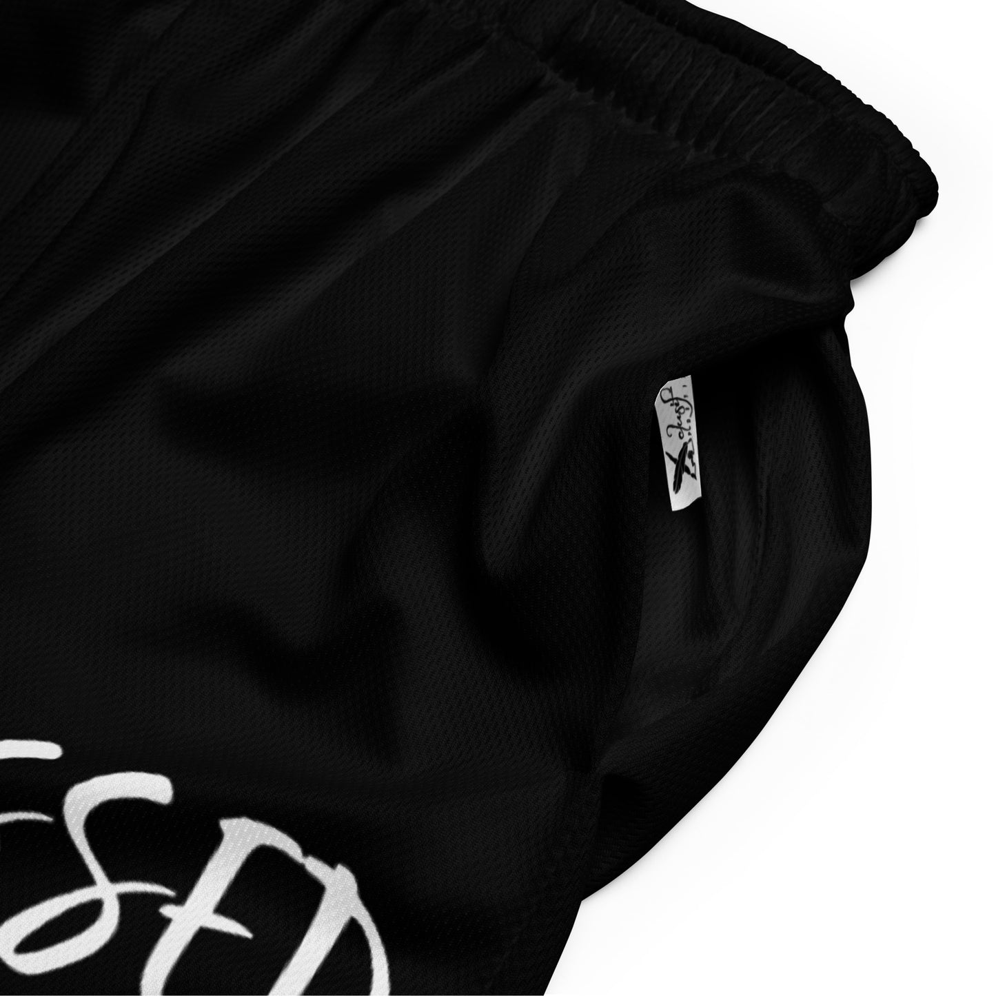 BLESSED BY XCLUSIF POETIX BLACK & WHITE Unisex mesh shorts