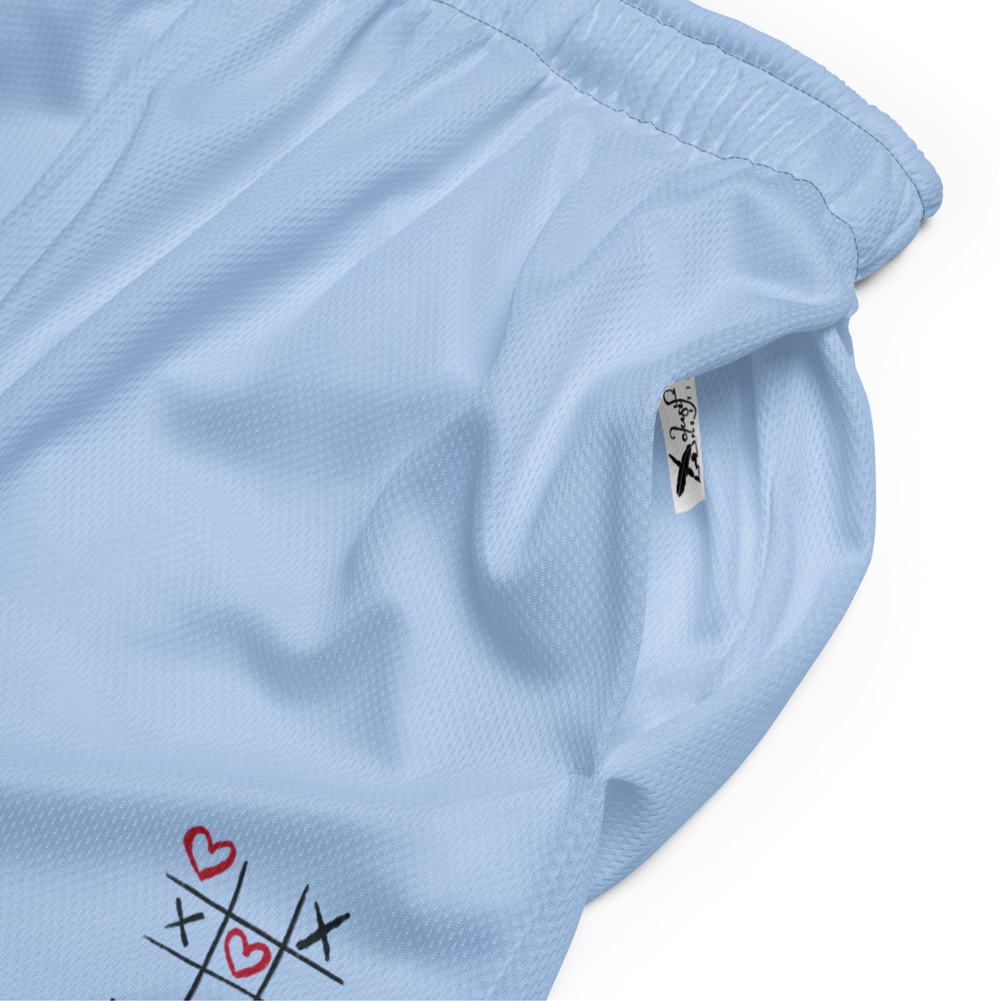 "LOVE ALWAYS WINS" BY XCLUSIF POETIX LIGHT BLUE Unisex mesh shorts