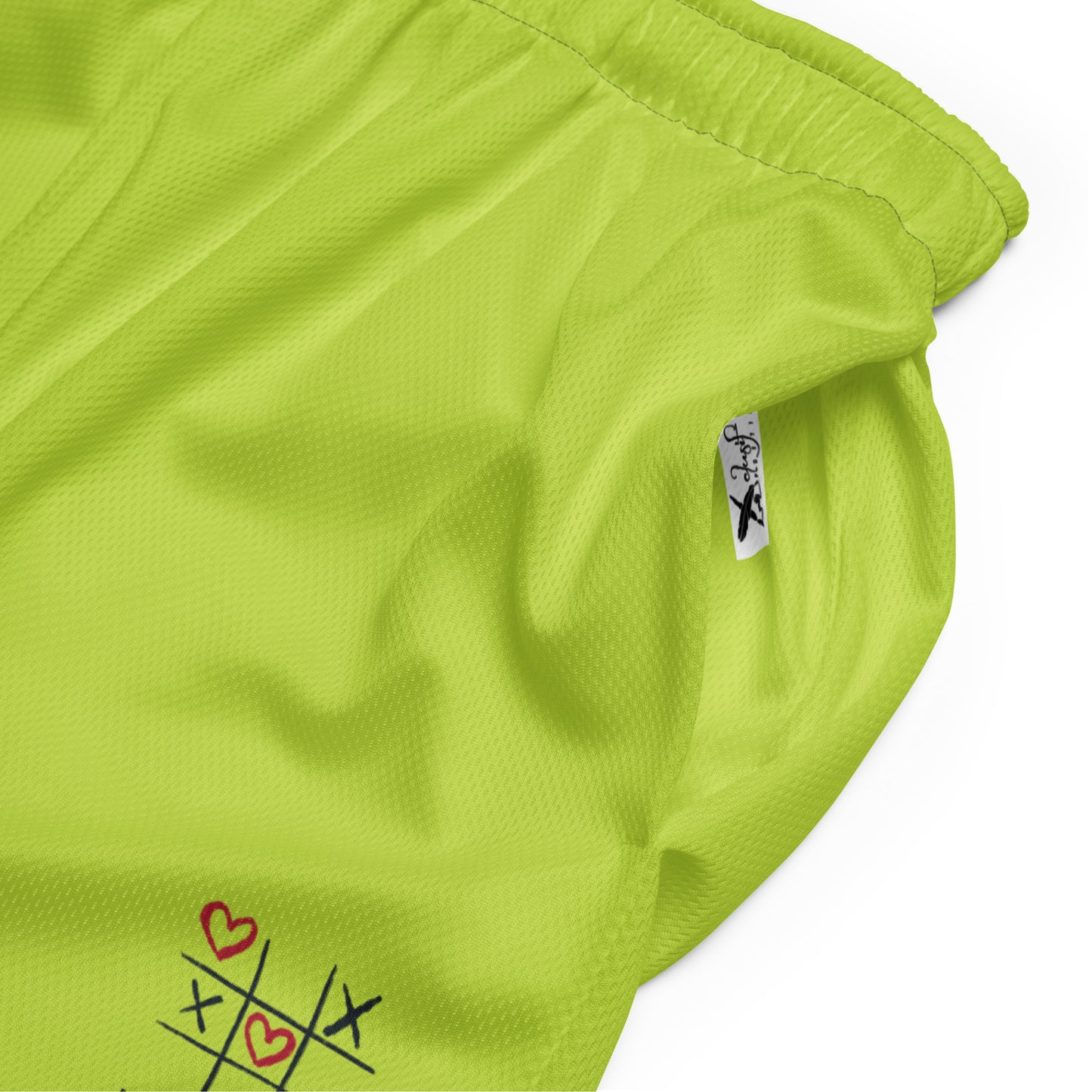 "LOVE ALWAYS WINS" BY XCLUSIF POETIX LIGHT GREEN Unisex mesh shorts