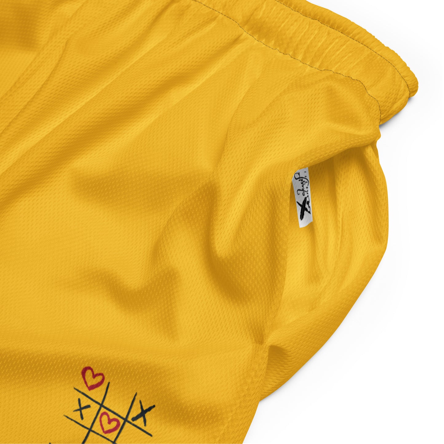 "LOVE ALWAYS WINS" BY XCLUSIF POETIX YELLOW Unisex mesh shorts