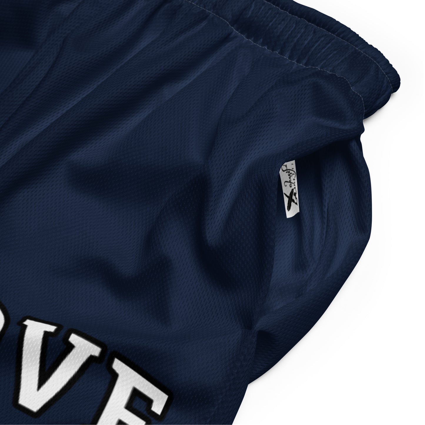 LOVE BY XCLUSIF POETIX NAVY Unisex mesh shorts