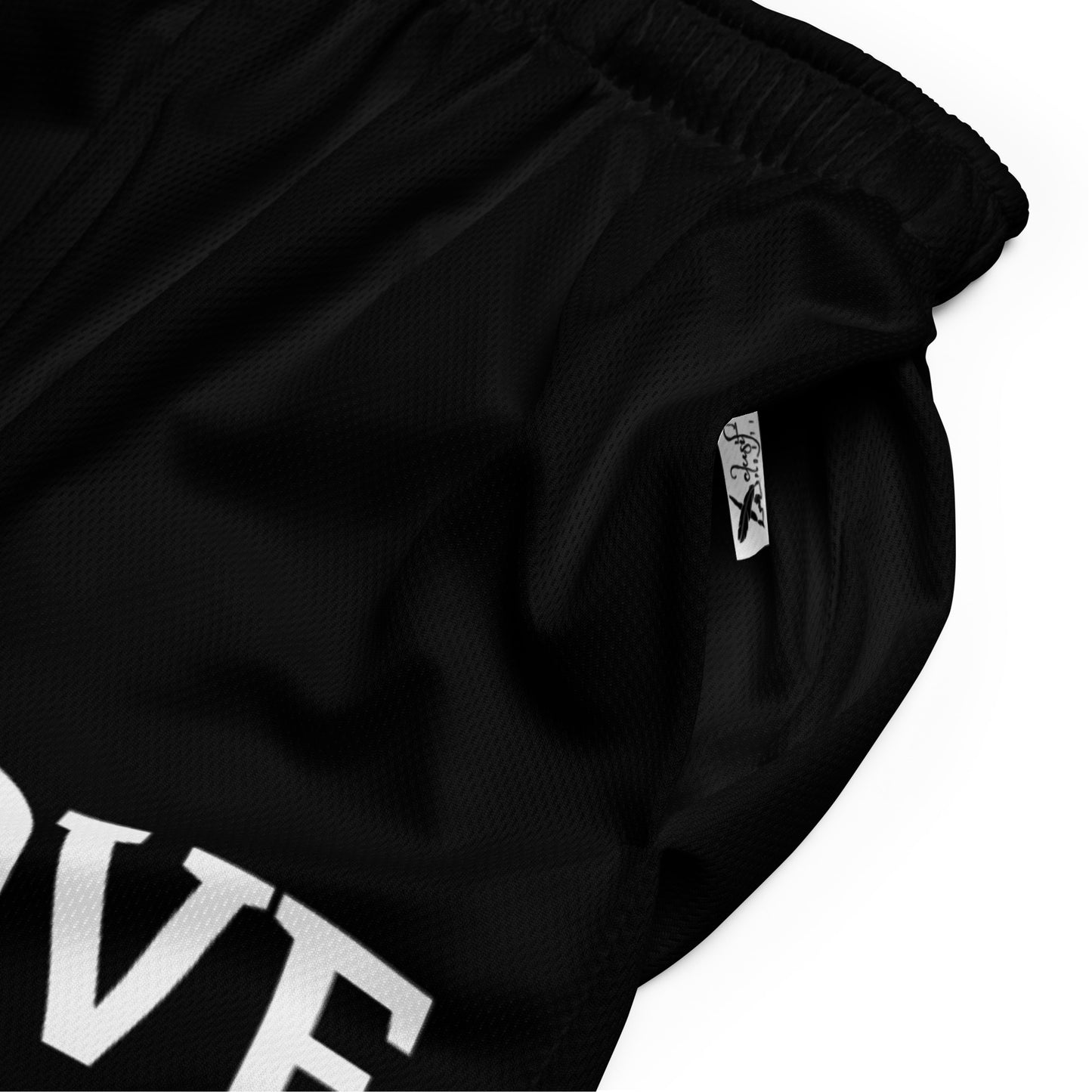 LOVE BY XCLUSIF POETIX BLACK & WHITE Unisex mesh shorts