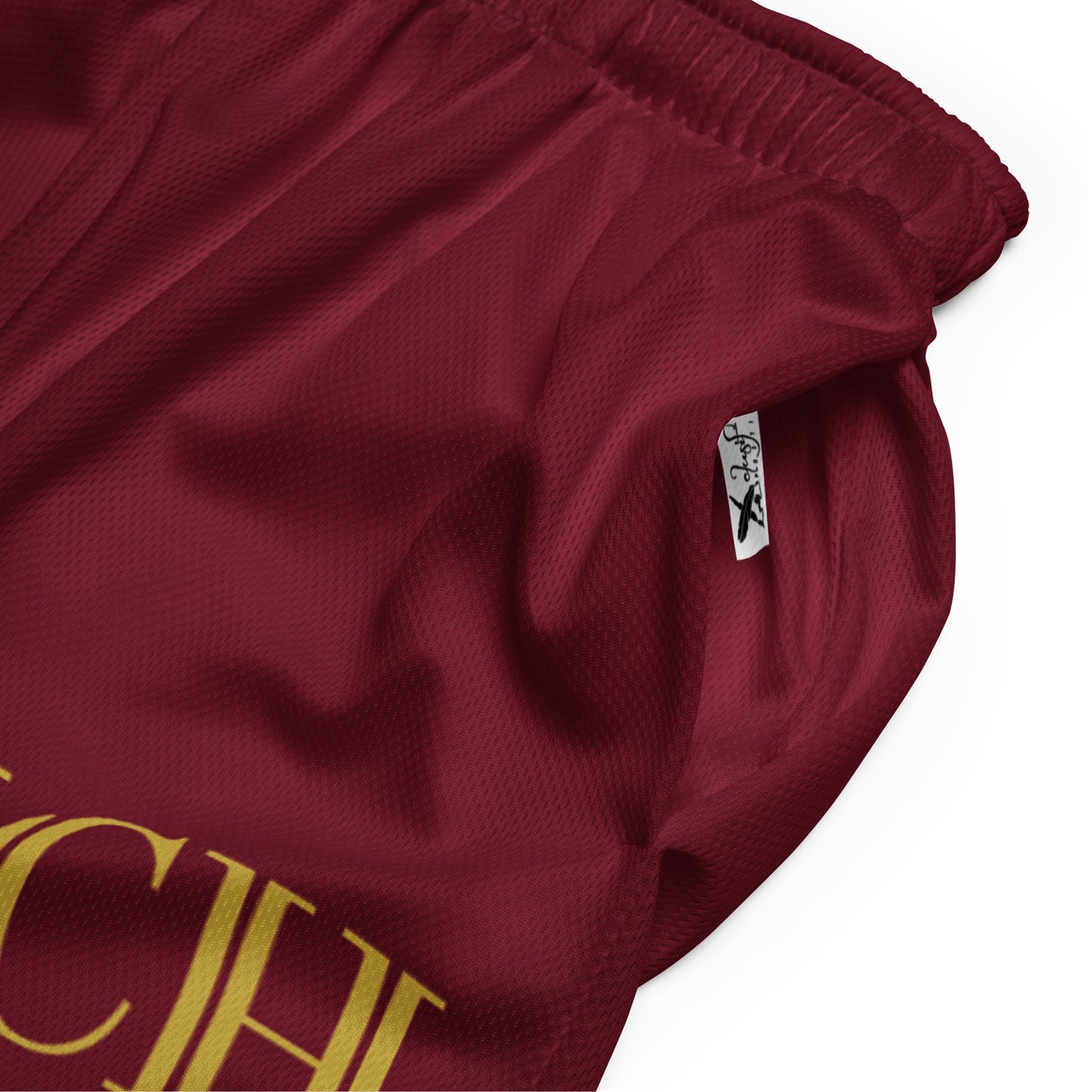 RICH BY XCLUSIF POETIX BURGUNDY & GOLD Unisex mesh shorts