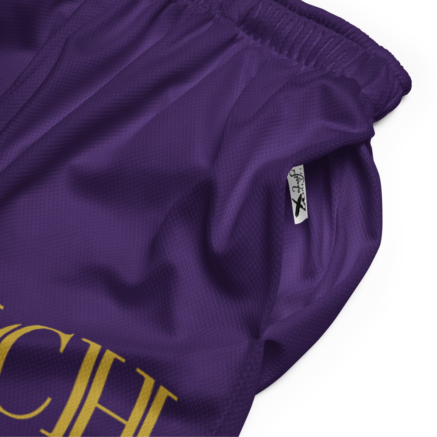 RICH BY XCLUSIF POETIX PURPLE & GOLD Unisex mesh shorts