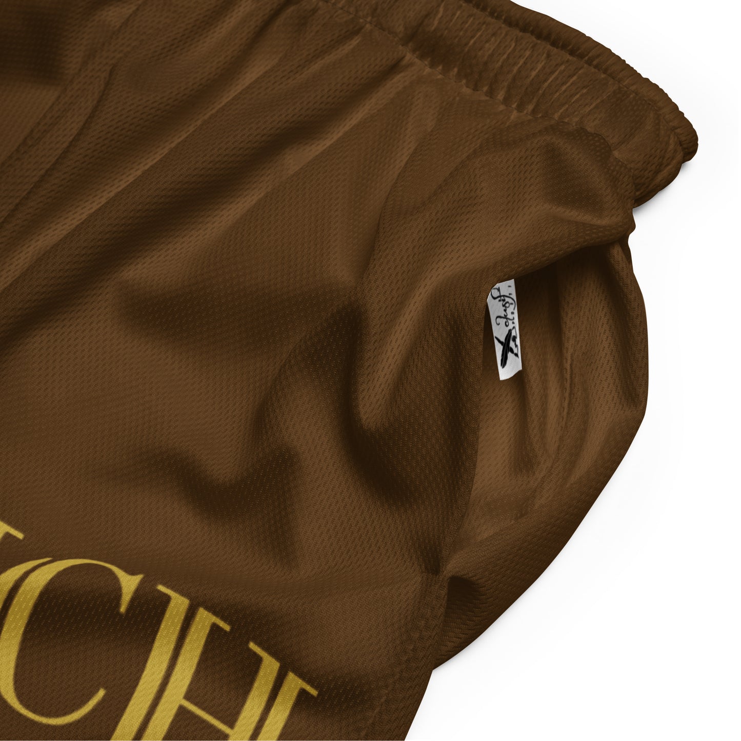 RICH BY XCLUSIF POETIX BROWN & GOLD Unisex mesh shorts