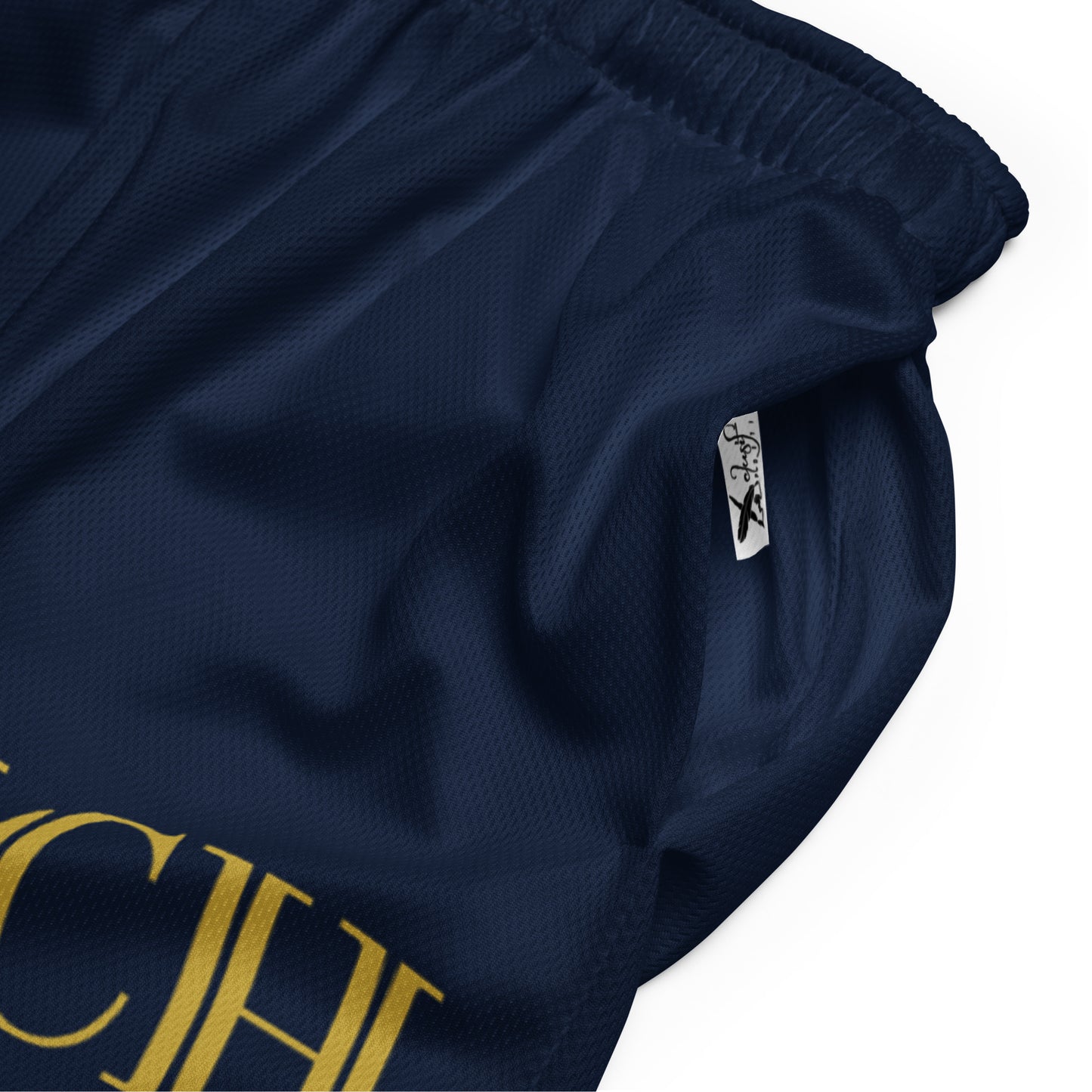 RICH BY XCLUSIF POETIX NAVY & GOLD Unisex mesh shorts