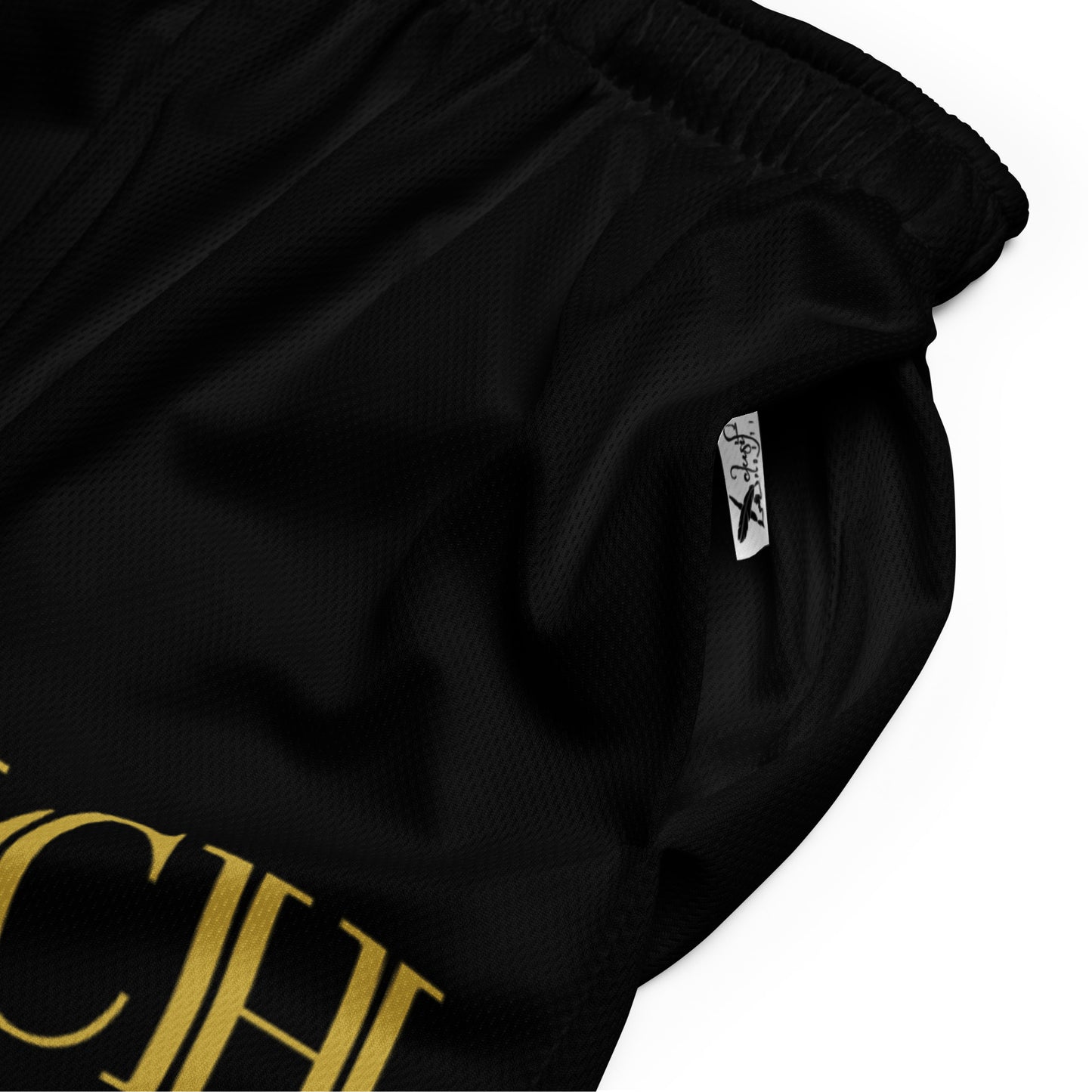 RICH BY XCLUSIF POETIX BLACK & GOLD Unisex mesh shorts