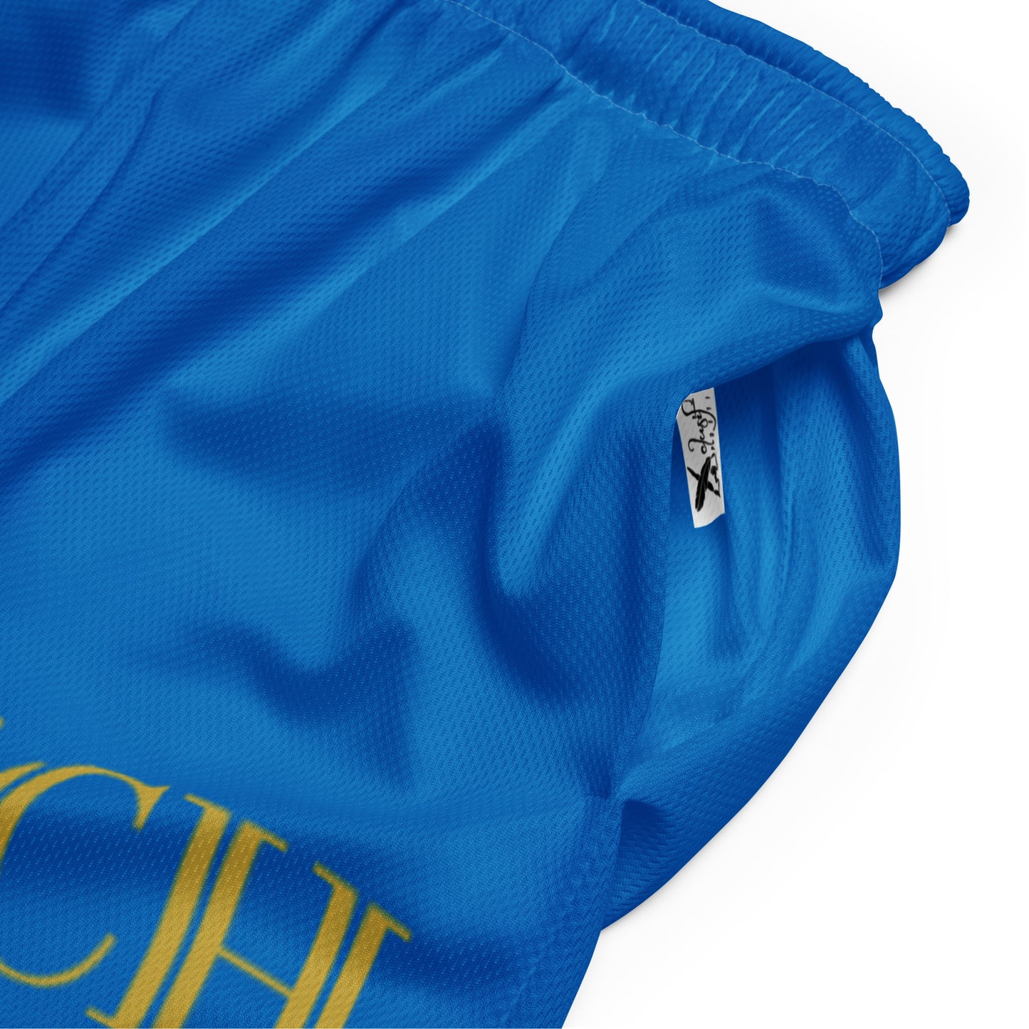 RICH BY XCLUSIF POETIX BLUE & GOLD Unisex mesh shorts