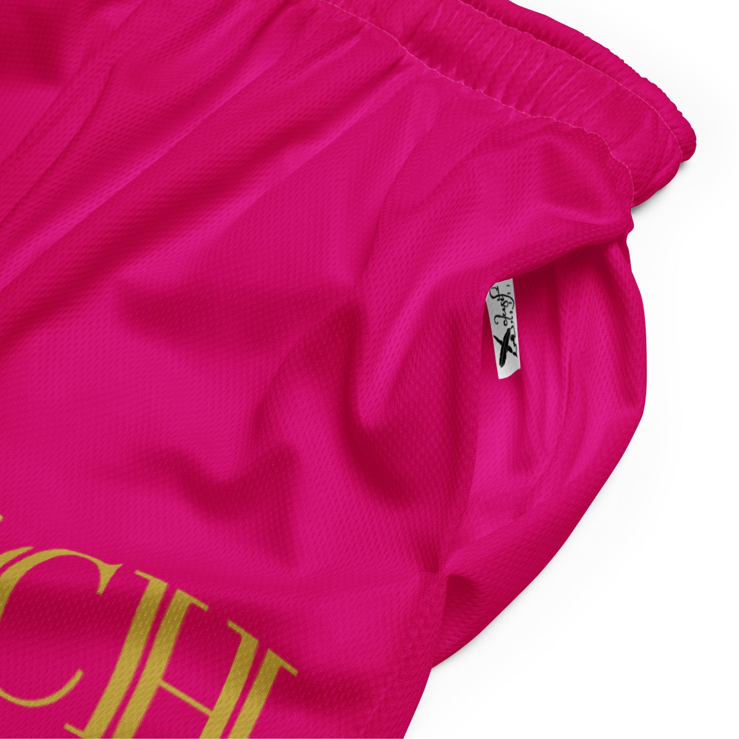 RICH BY XCLUSIF POETIX HOT PINK & GOLD Unisex mesh shorts