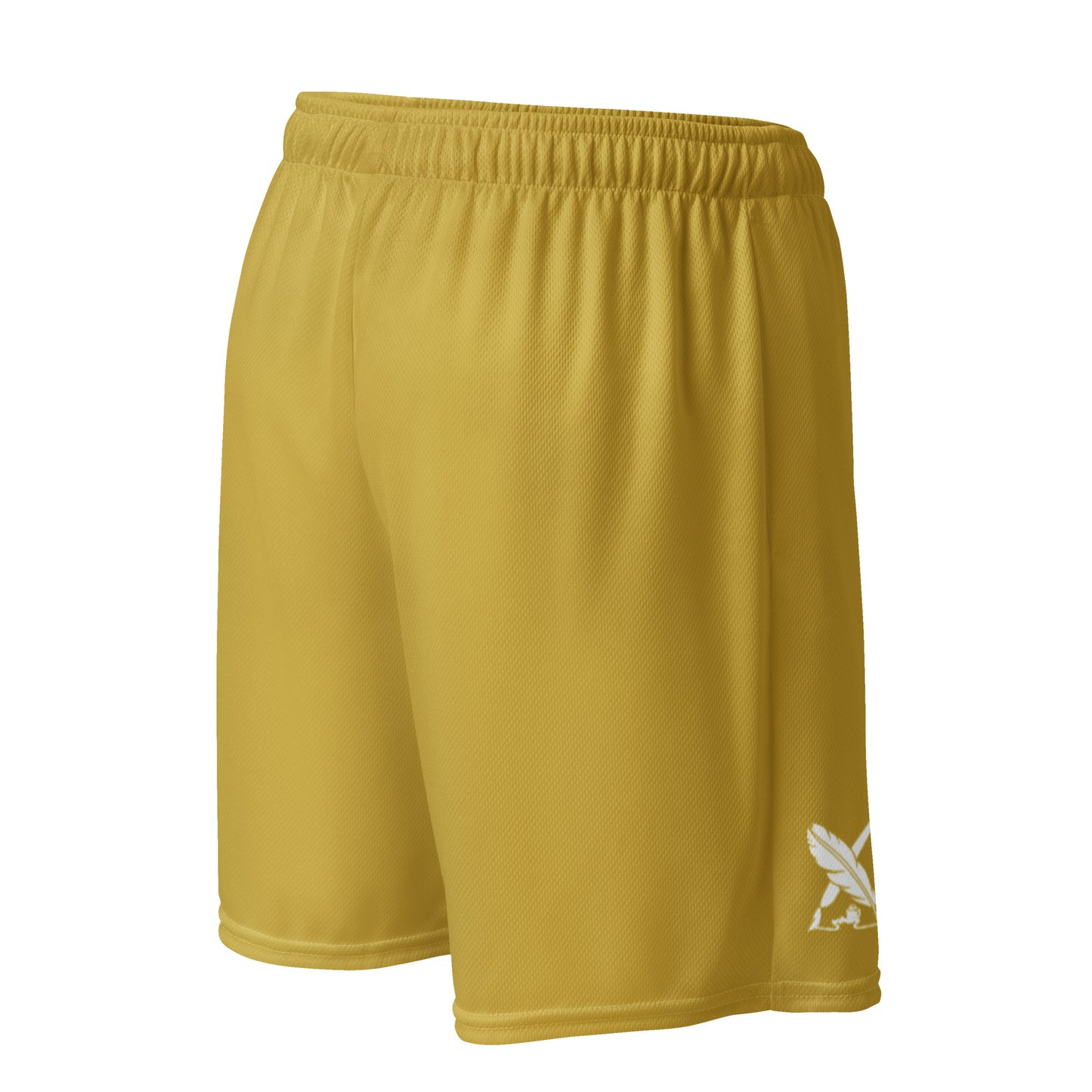 BLESSED BY XCLUSIF POETIX GOLD & WHITE Unisex mesh shorts