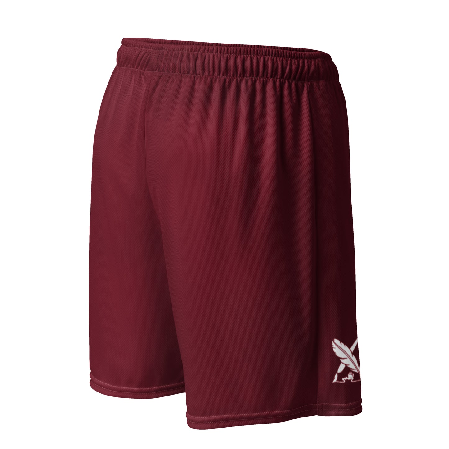 BLESSED BY XCLUSIF POETIX BURGUNDY & WHITE Unisex mesh shorts