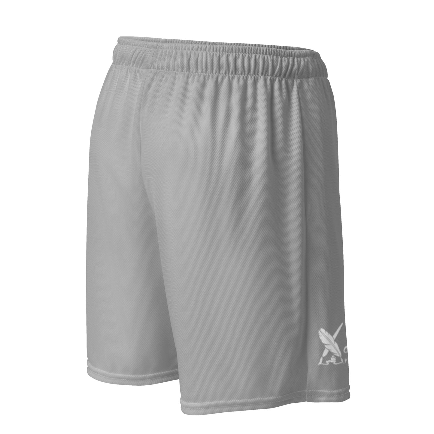 "LIVE FOR WHAT YOU LOVE" BY XCLUSIF POETIX SILVER Unisex mesh shorts