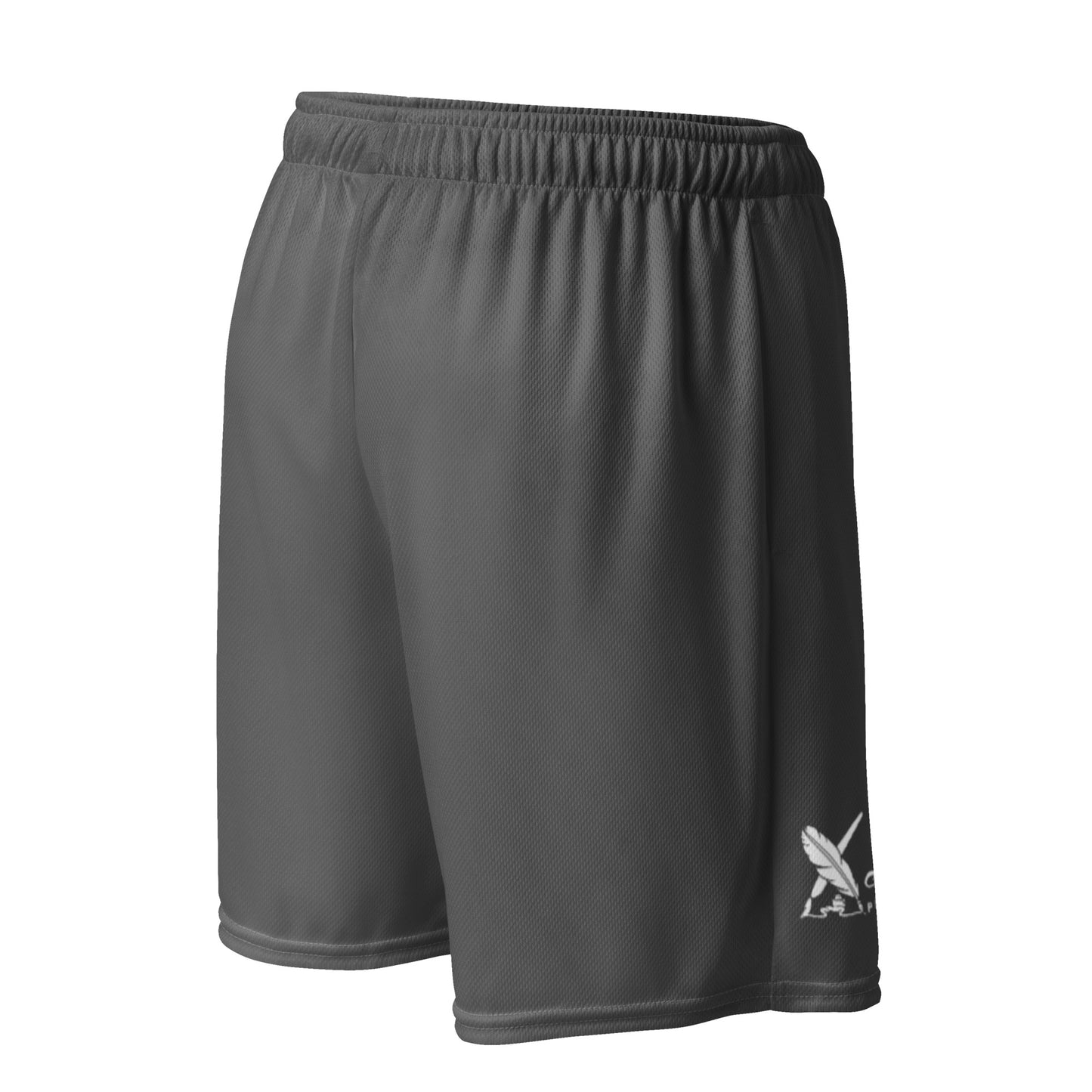 "LIVE FOR WHAT YOU LOVE" BY XCLUSIF POETIX GREY Unisex mesh shorts