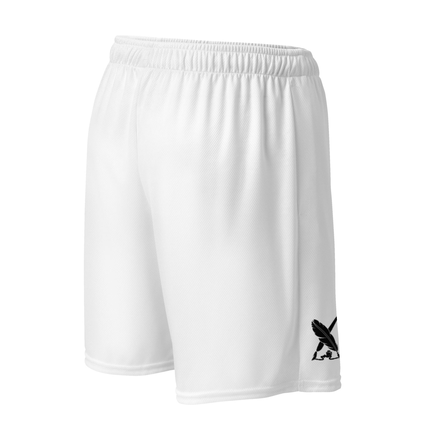 BLESSED BY XCLUSIF POETIX WHITE & BLACK Unisex mesh shorts