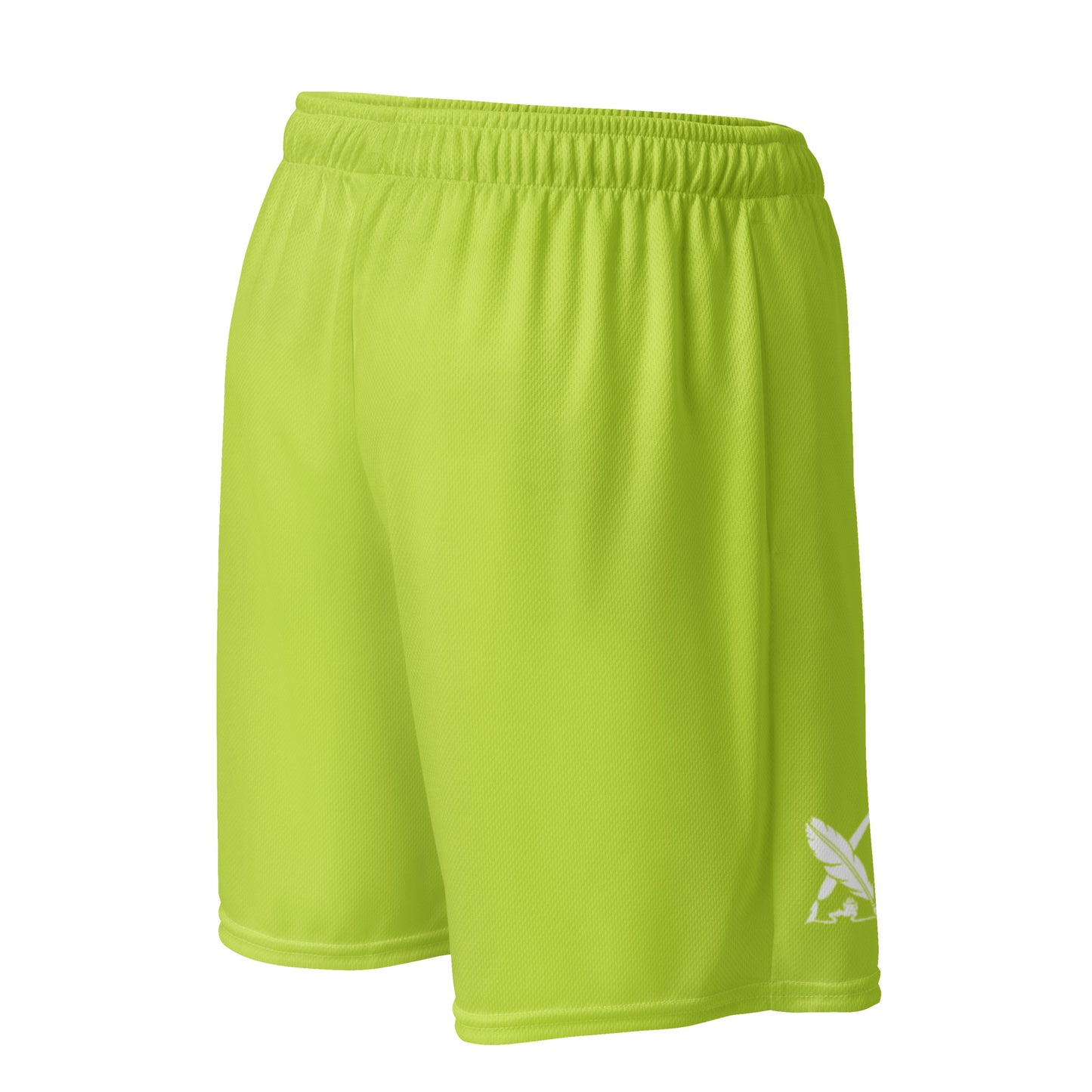 "LIVE FOR WHAT YOU LOVE" BY XCLUSIF POETIX LIGHT GREEN Unisex mesh shorts