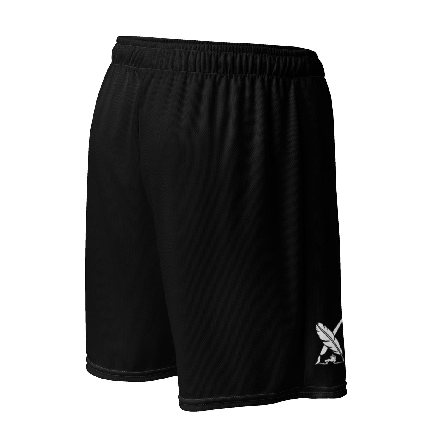 "LIVE FOR WHAT YOU LOVE" BY XCLUSIF POETIX BLACK Unisex mesh shorts