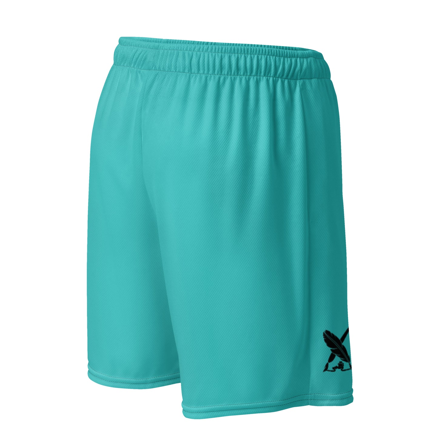 "LOVE ALWAYS WINS" BY XCLUSIF POETIX TURQUOISE Unisex mesh shorts