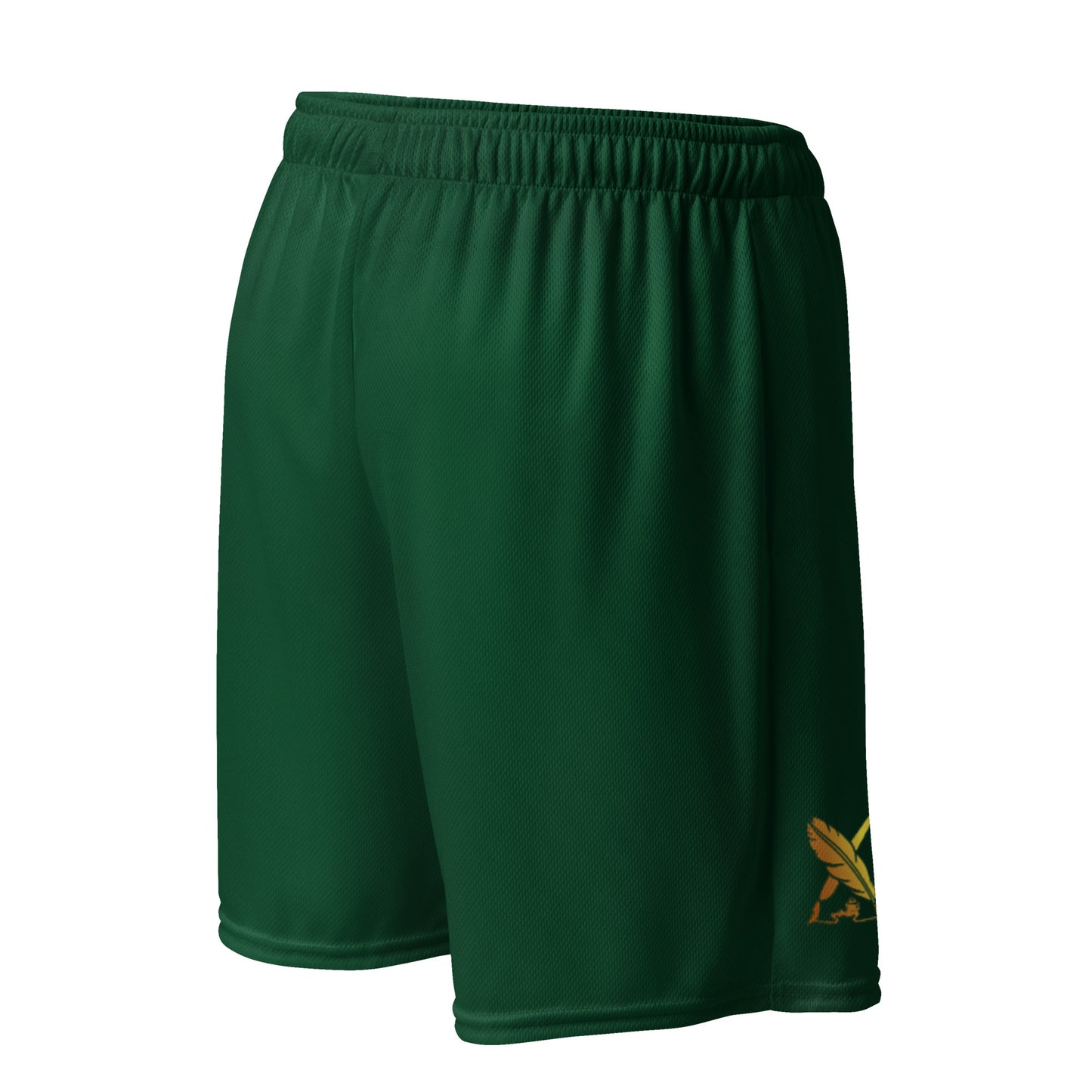 RICH BY XCLUSIF POETIX FOREST GREEN & GOLD Unisex mesh shorts