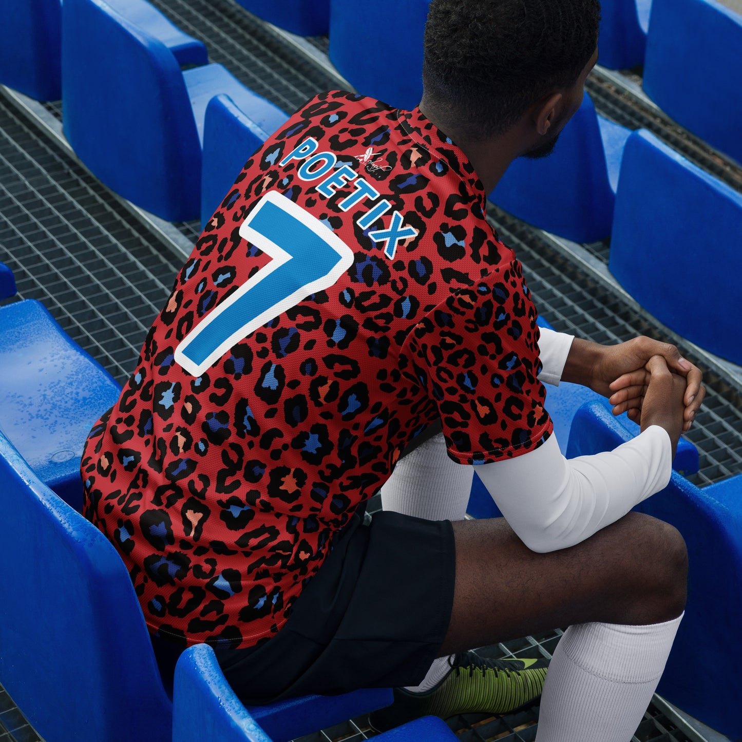 XCLUSIF POETIX RED LEOPARD unisex sports jersey