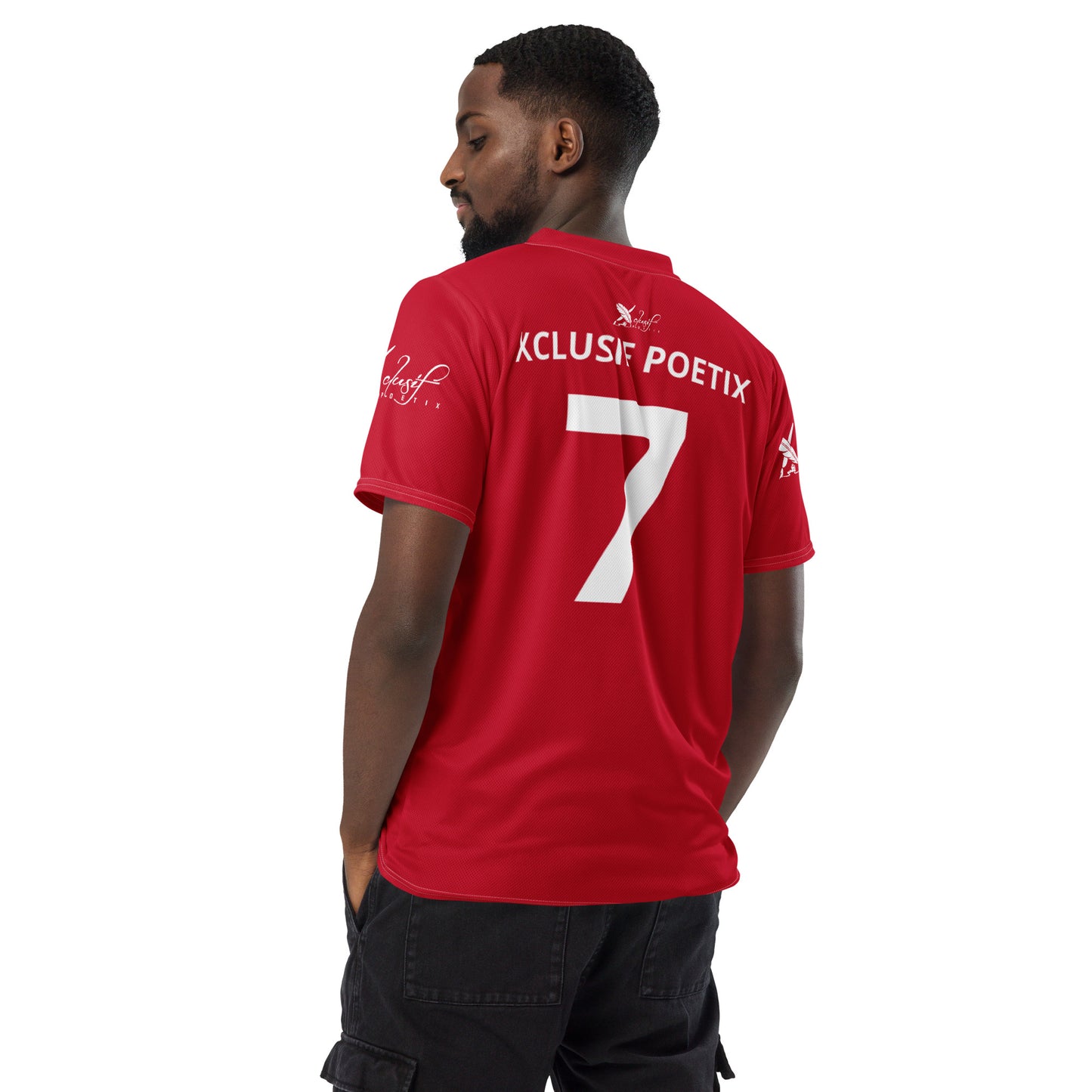 XCLUSIF POETIX RED & WHITE unisex sports jersey