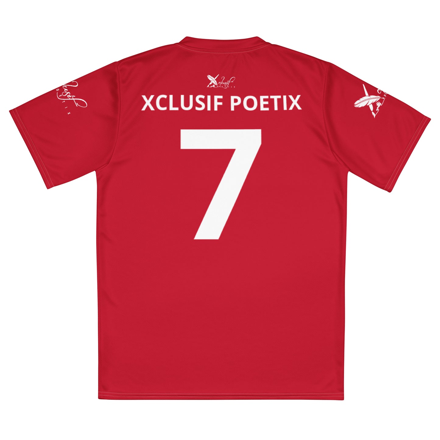 XCLUSIF POETIX RED & WHITE unisex sports jersey