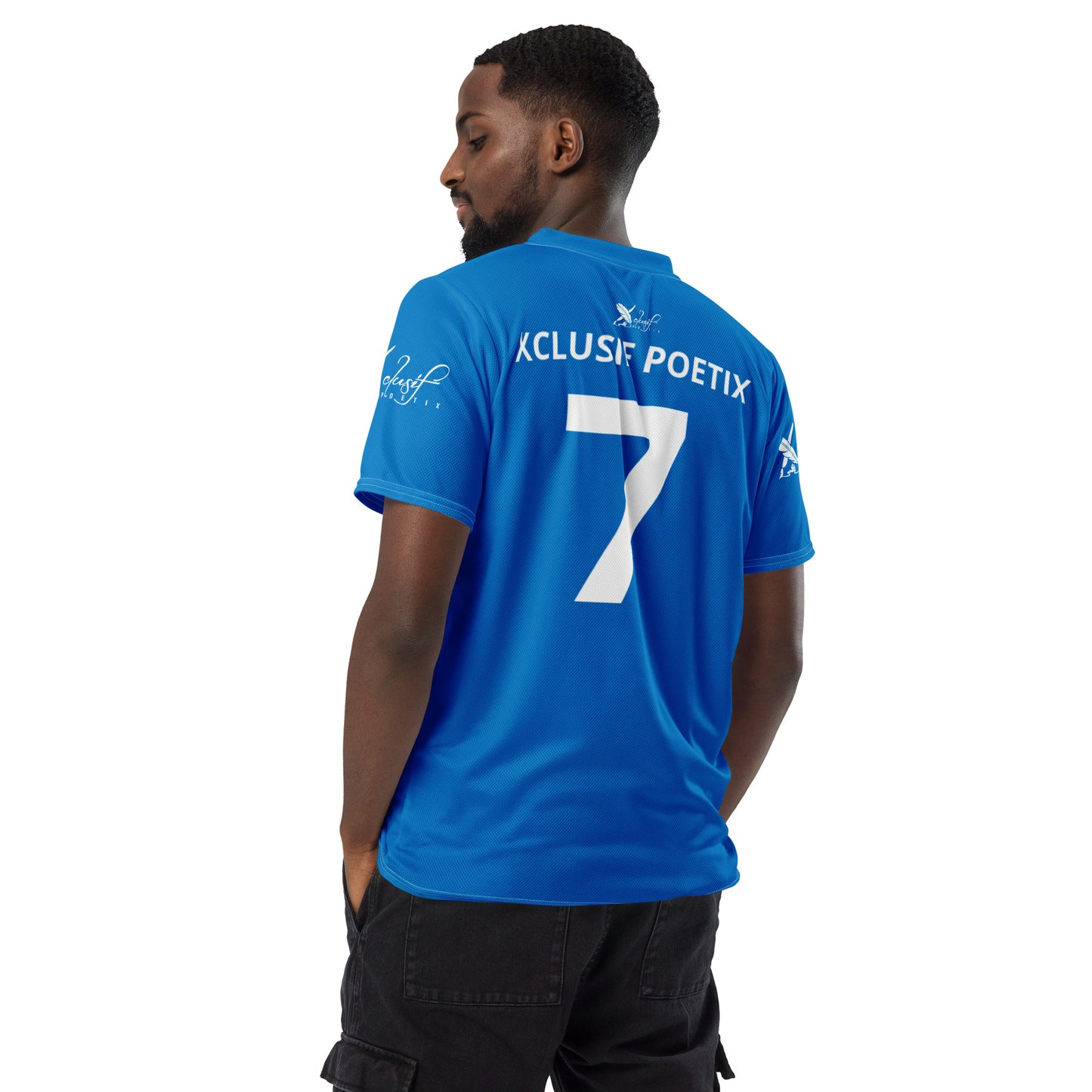 XCLUSIF POETIX BLUE & WHITE unisex sports jersey