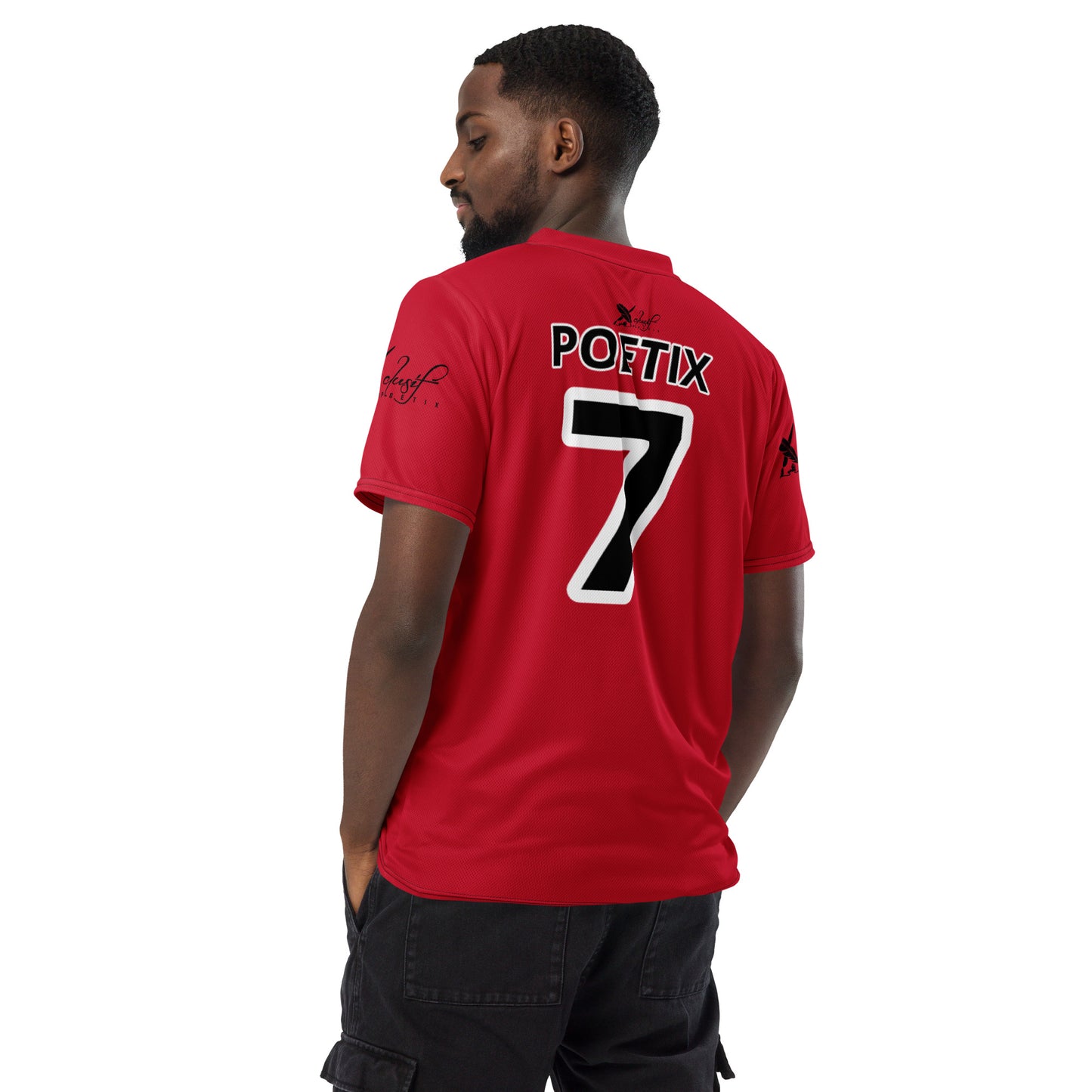 XCLUSIF POETIX RED & BLACK unisex sports jersey