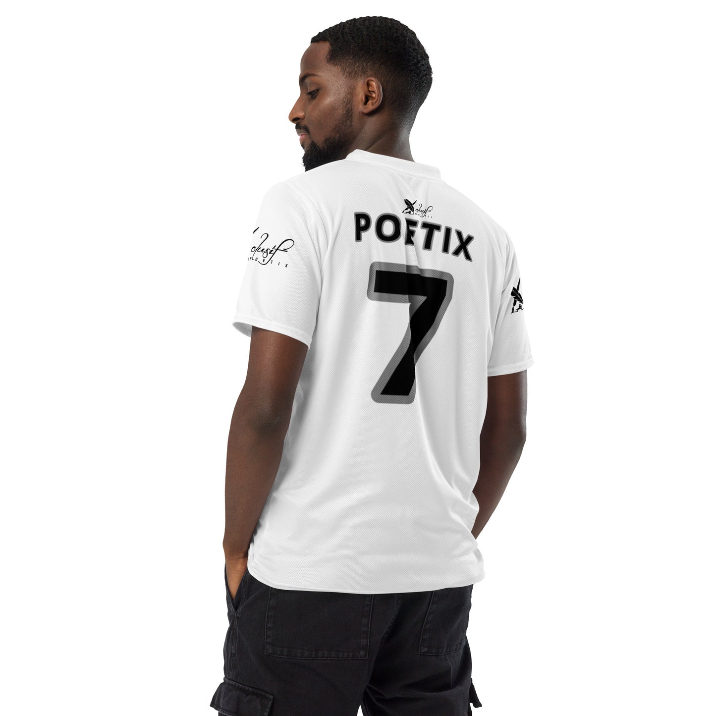 XCLUSIF POETIX WHITE & BLACK unisex sports jersey