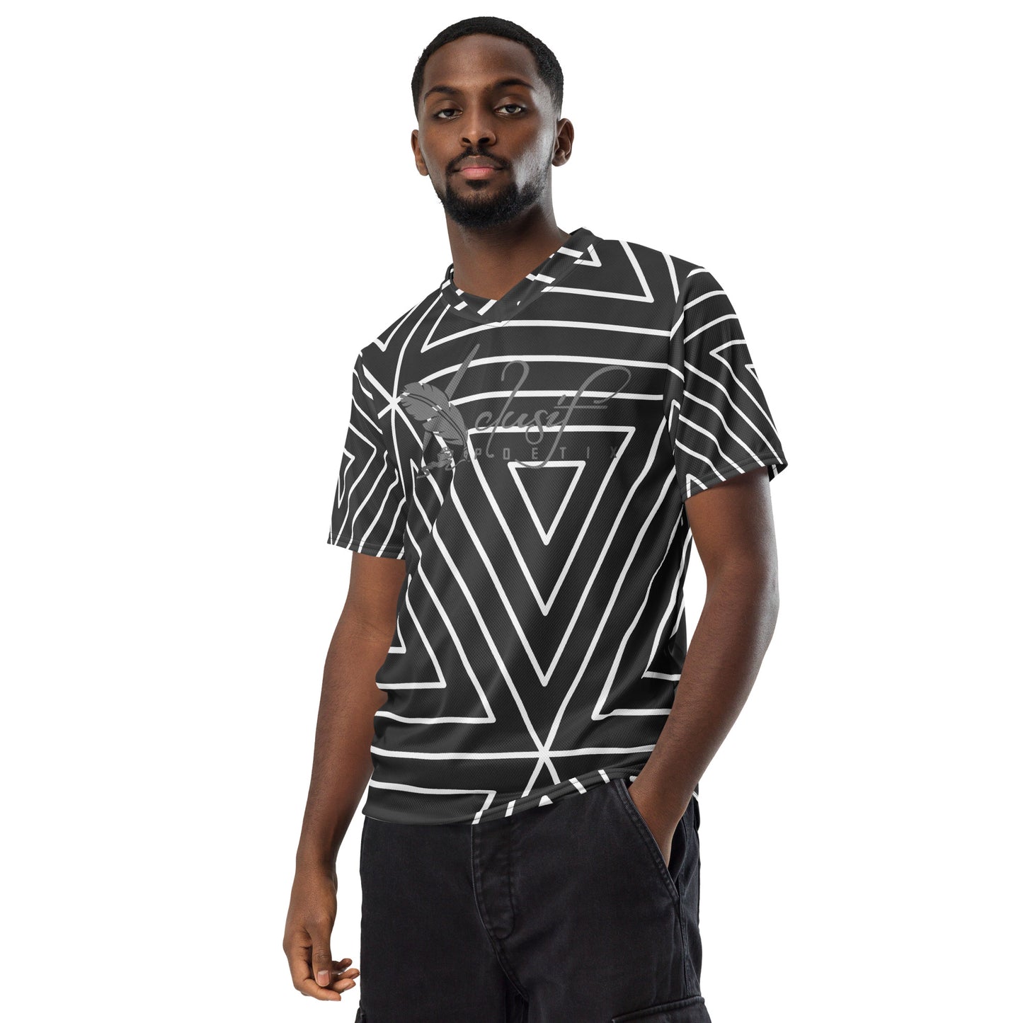 XCLUSIF POETIX BLACK TRIANGLE unisex sports jersey