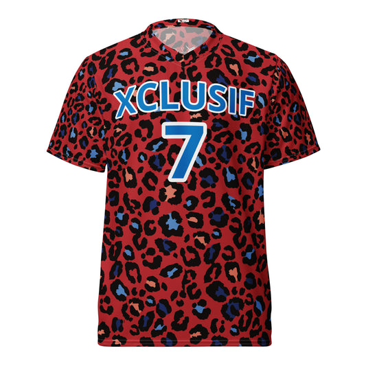 XCLUSIF POETIX RED LEOPARD unisex sports jersey