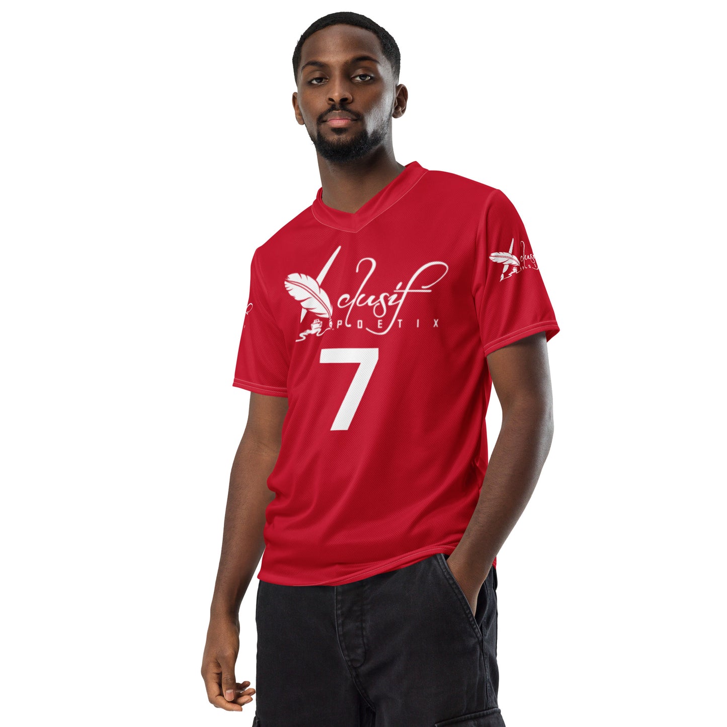 XCLUSIF POETIX RED & WHITE unisex sports jersey