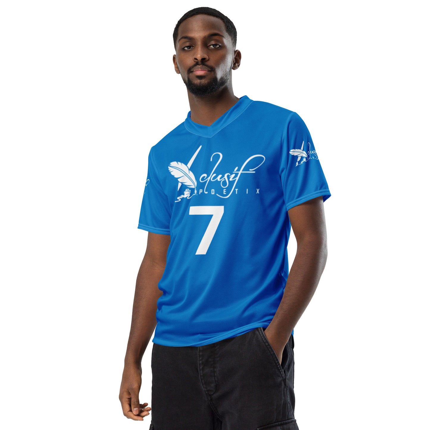 XCLUSIF POETIX BLUE & WHITE unisex sports jersey