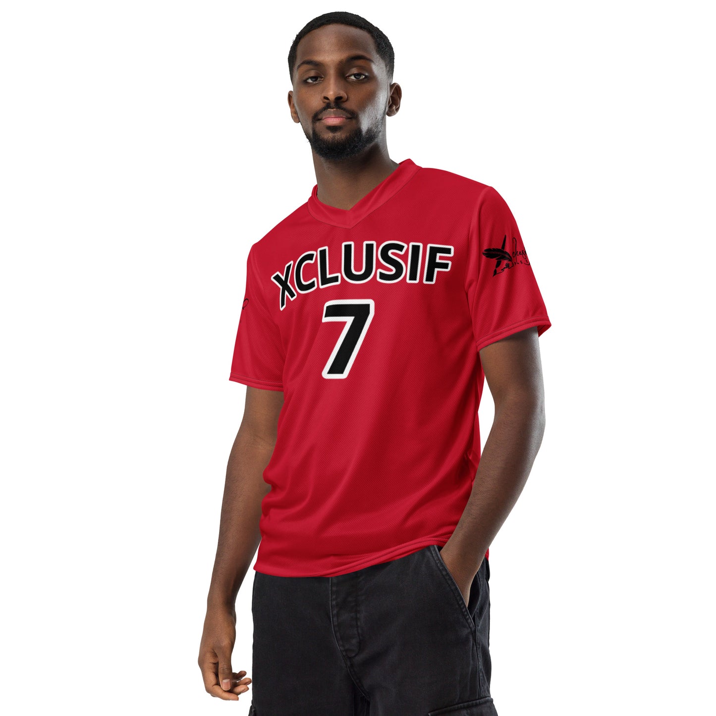 XCLUSIF POETIX RED & BLACK unisex sports jersey