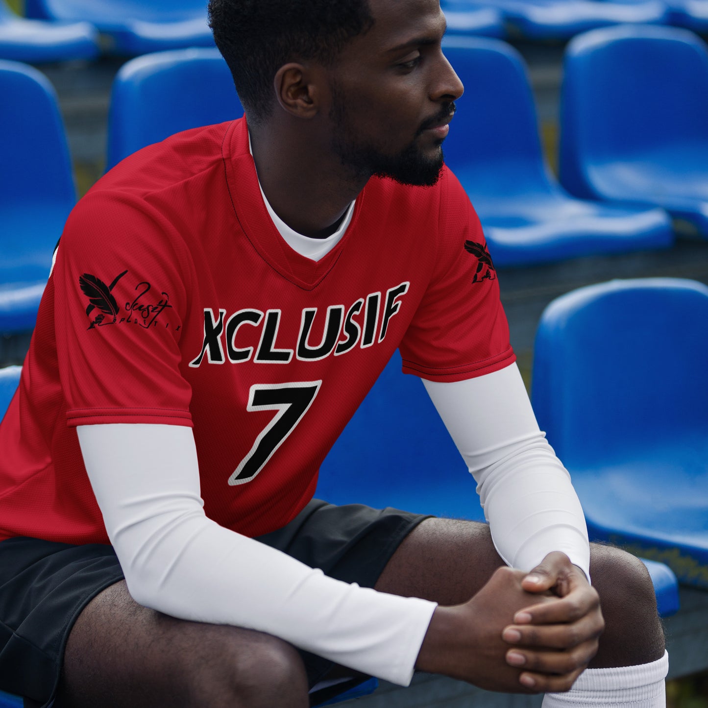 XCLUSIF POETIX RED & BLACK unisex sports jersey