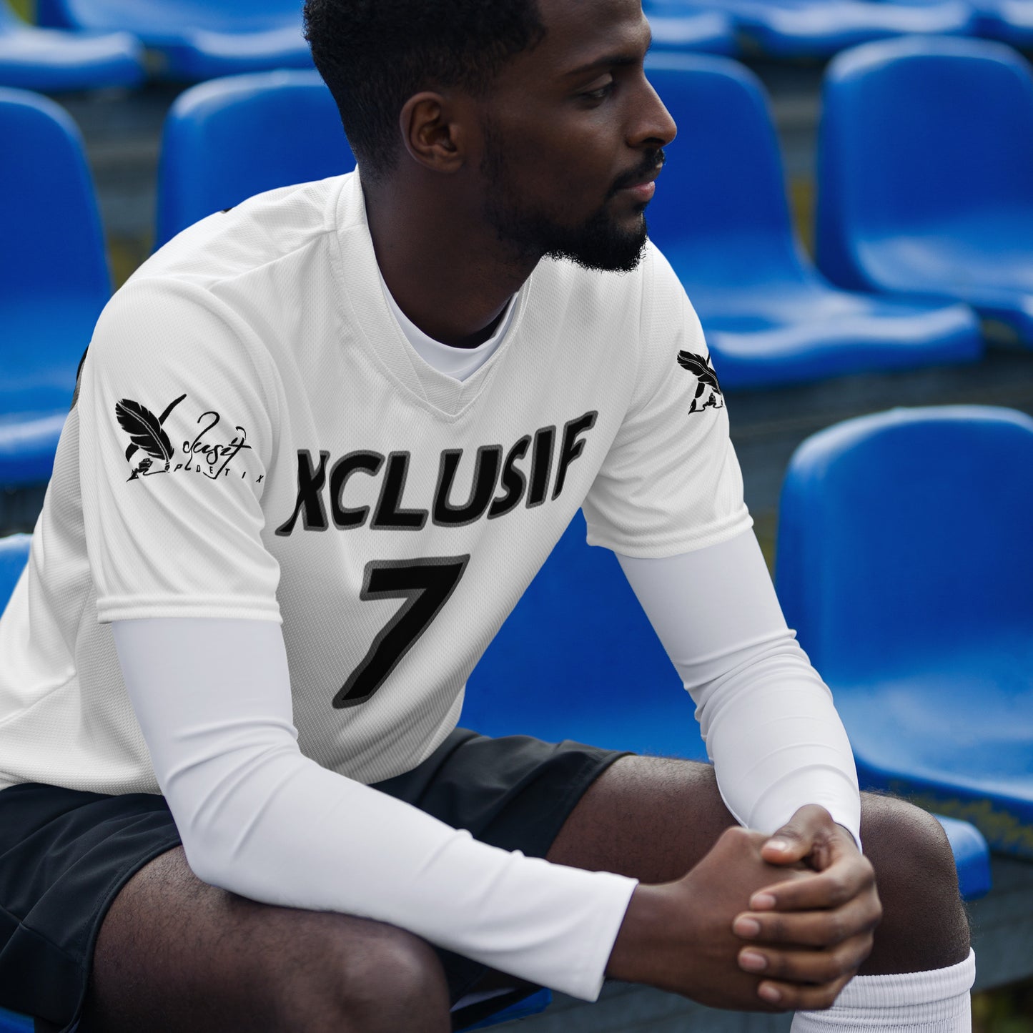 XCLUSIF POETIX WHITE & BLACK unisex sports jersey