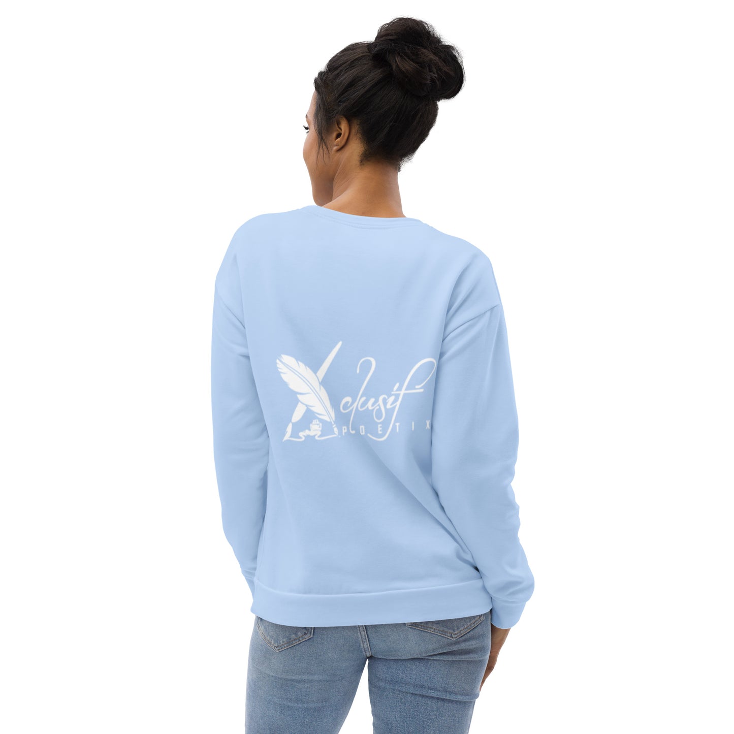 "LIVE FOR WHAT YOU LOVE" BY XCLUSIF POETIX LIGHT BLUE Unisex Sweatshirt