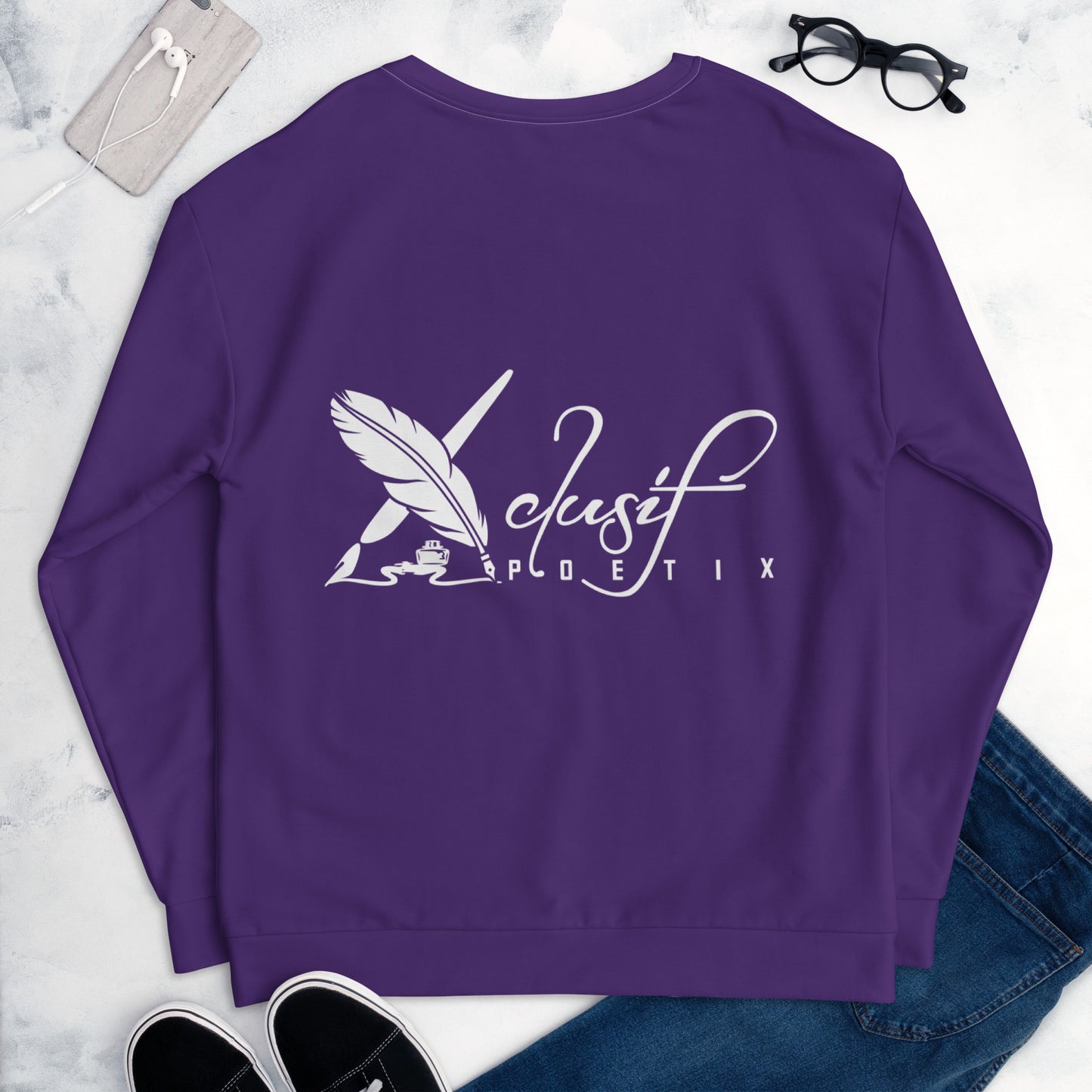 "LIVE FOR WHAT YOU LOVE" BY XCLUSIF POETIX PURPLE Unisex Sweatshirt