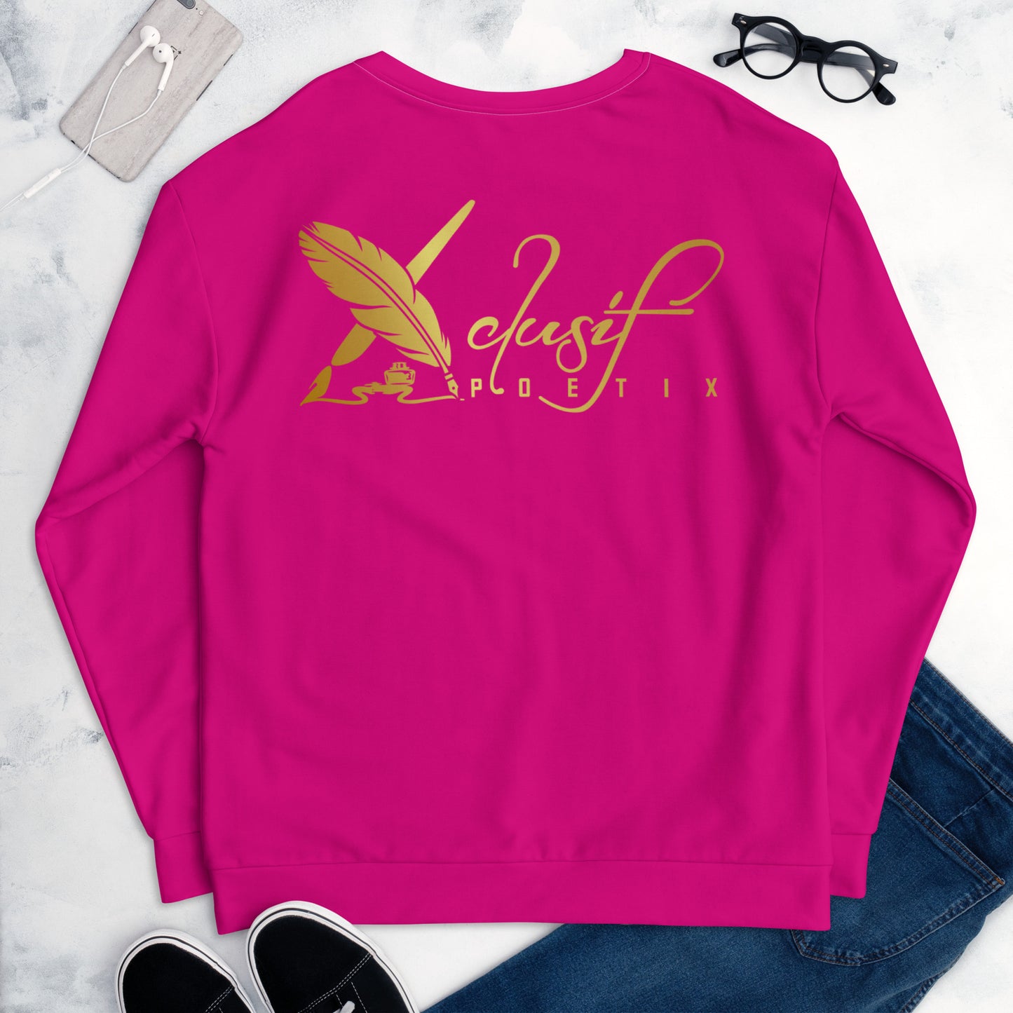 RICH BY XCLUSIF POETIX HOT PINK & GOLD Unisex Sweatshirt