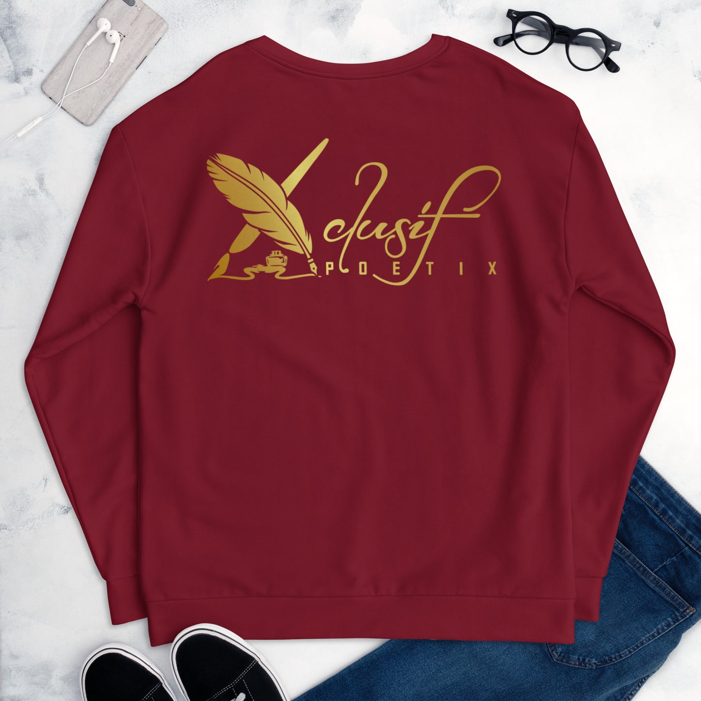 RICH BY XCLUSIF POETIX BURGUNDY & GOLD Unisex Sweatshirt